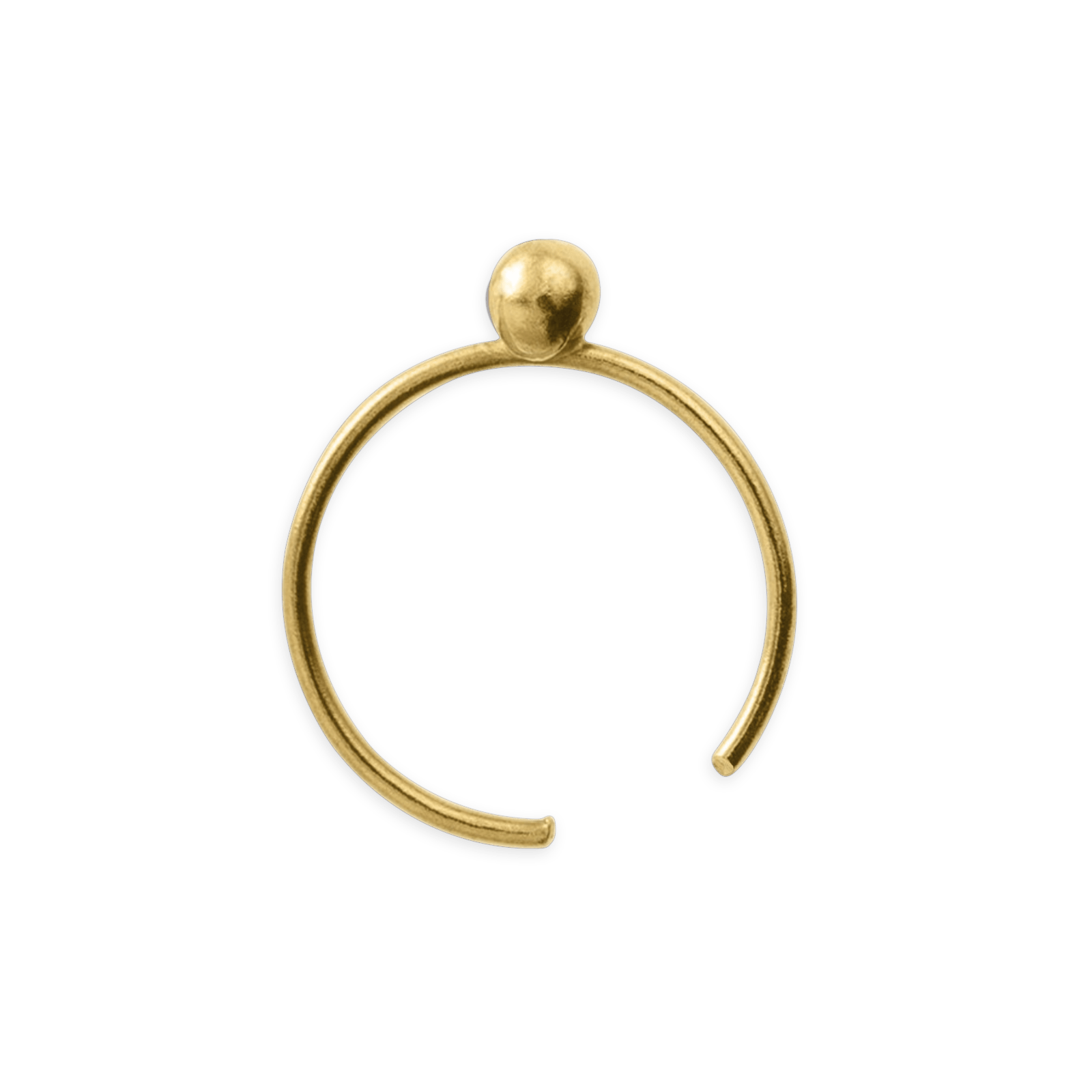 Piercing Nez Or375 Créole Diamantée et Grain D'or
