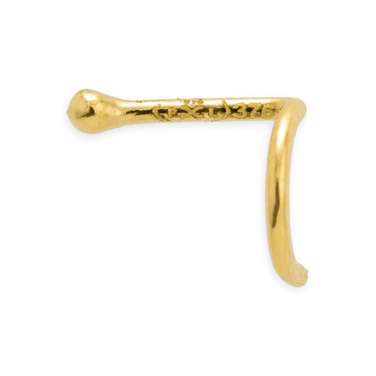 Piercing Nez Or 375 5mm Tige Courbée Boule 1mm