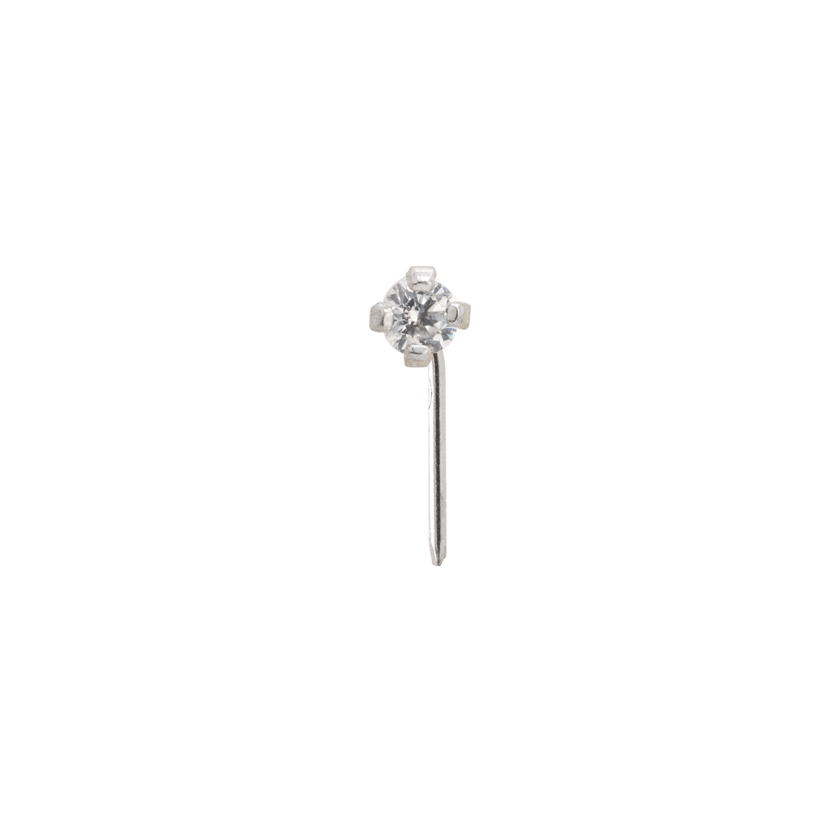 Piercing Nez Or 375 Gris 6.5mm Zirconium 1.5mm Griffes