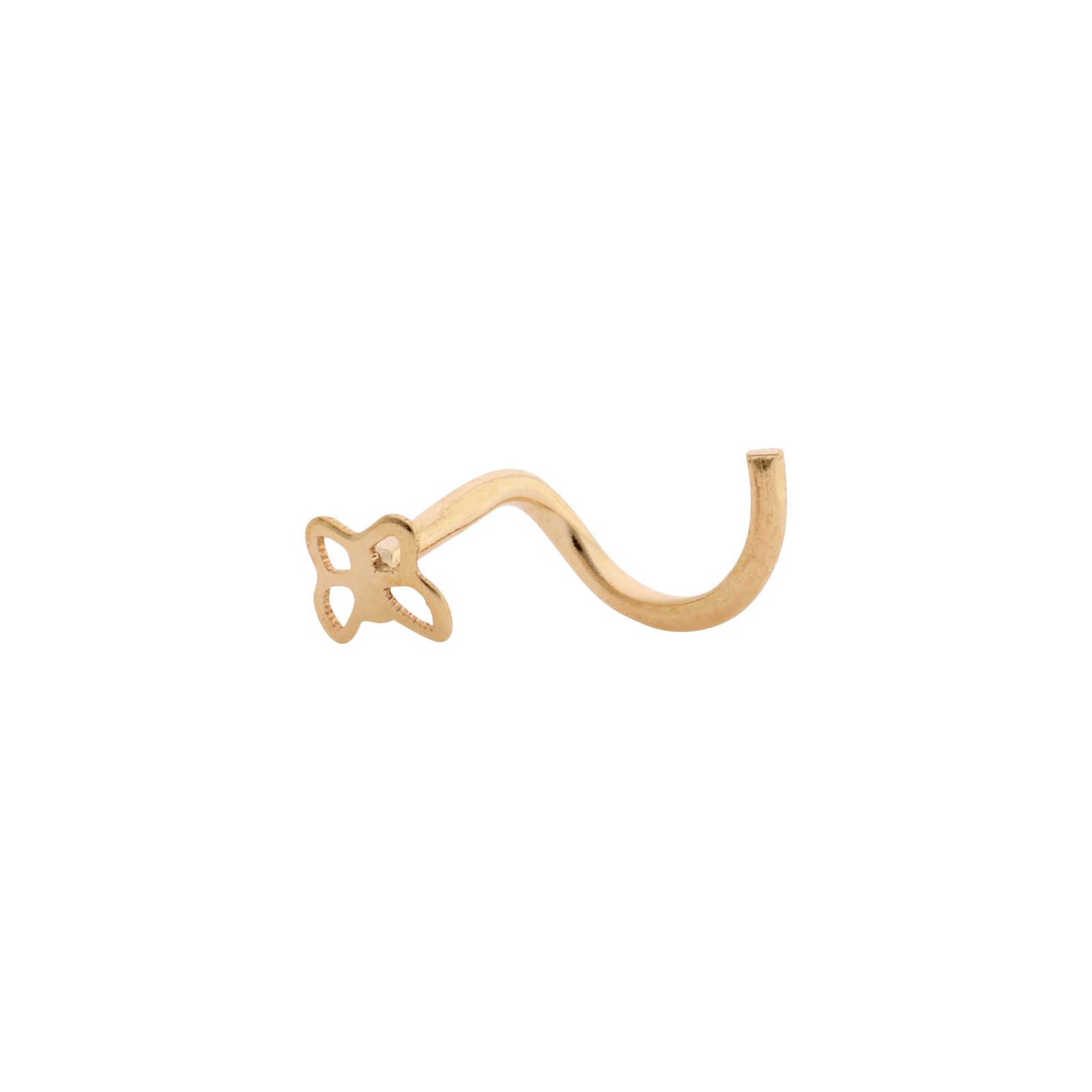 piercing nez or 9 karat Or Jaune papillon ajouré