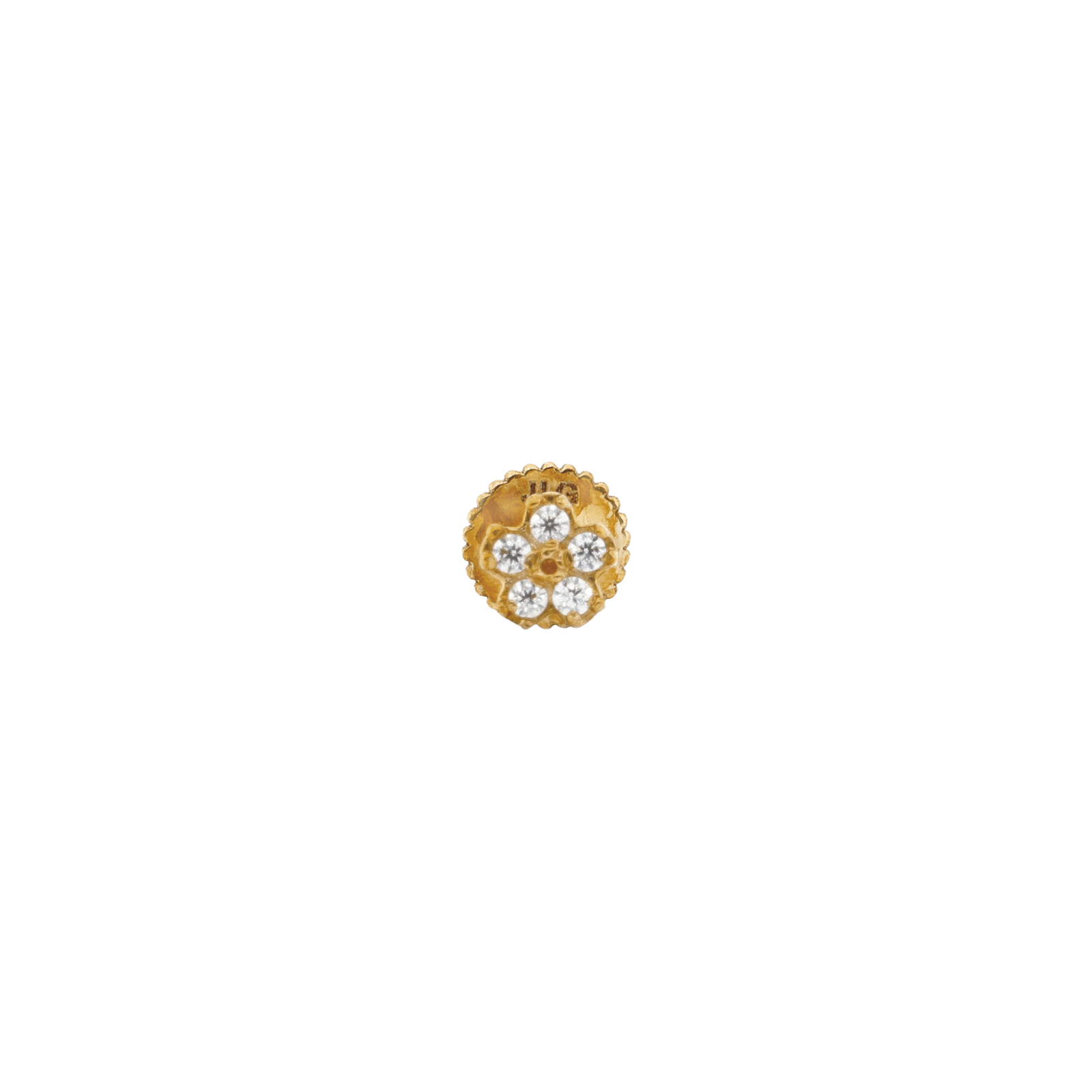 piercing 9 karat Or Jaune tragus fleur Oxydes Petit Modèle
