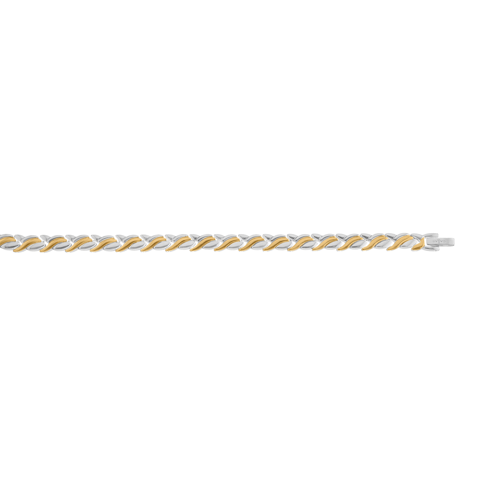 Collier Callas en acier bicolore maille plate, 43 cm