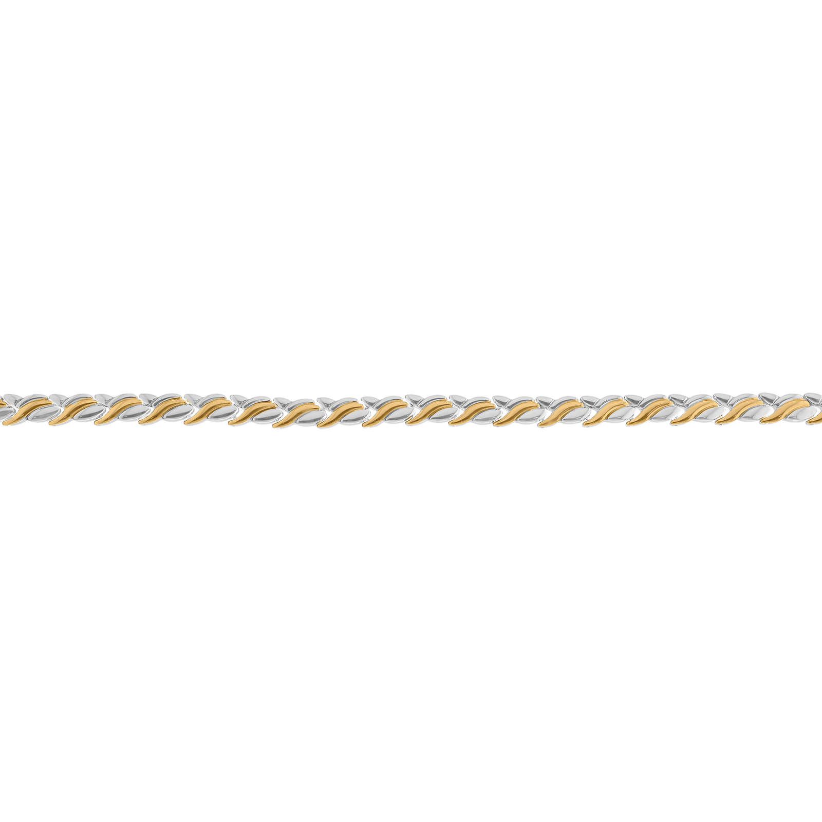 Collier Callas en acier bicolore maille plate, 43 cm