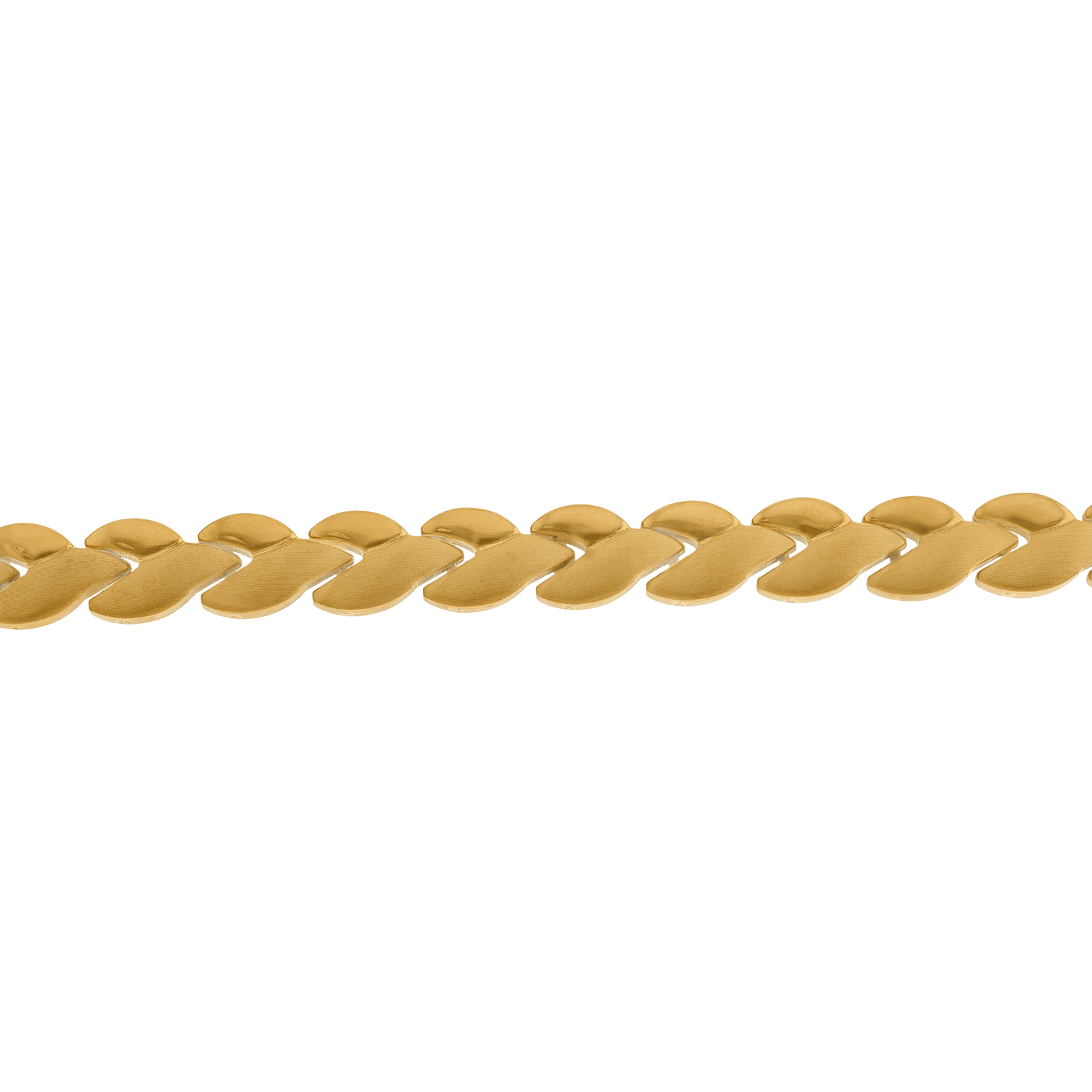Bracelet Callas en acier doré maille feuille, 20 cm
