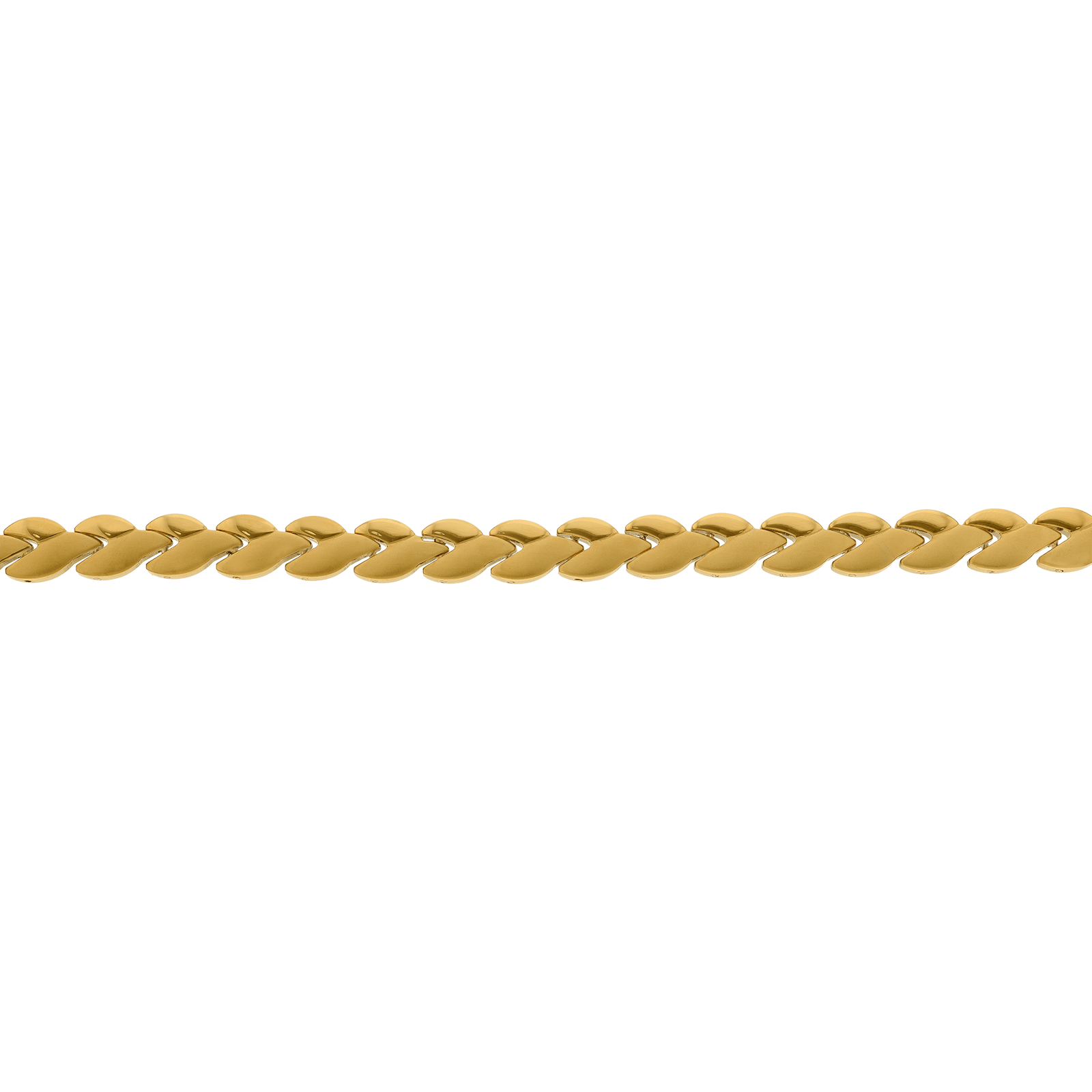 Collier Callas en acier doré maille feuille, 43 cm