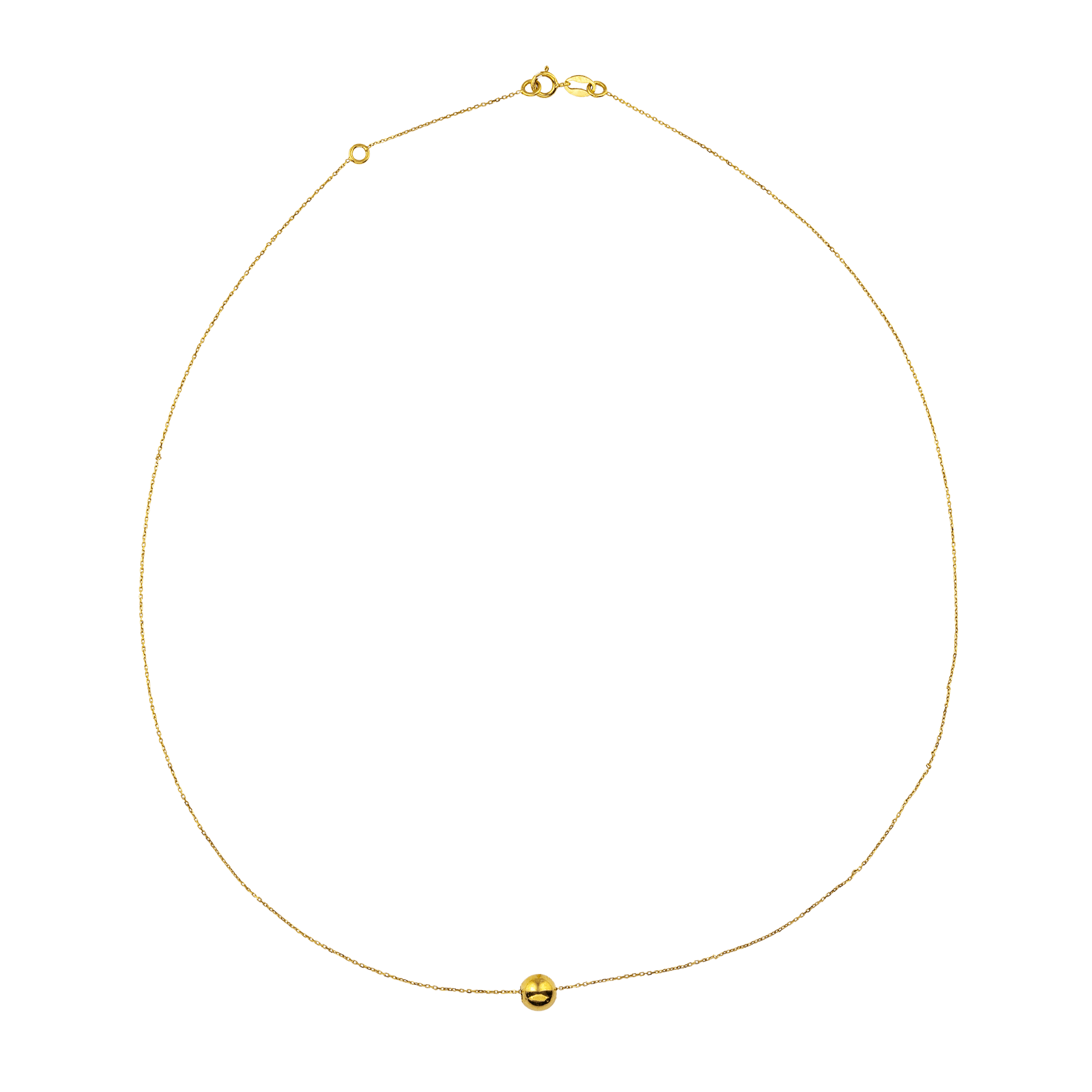 Collier un boule Lisse 6 millimètres 42 plus 3 centimètres