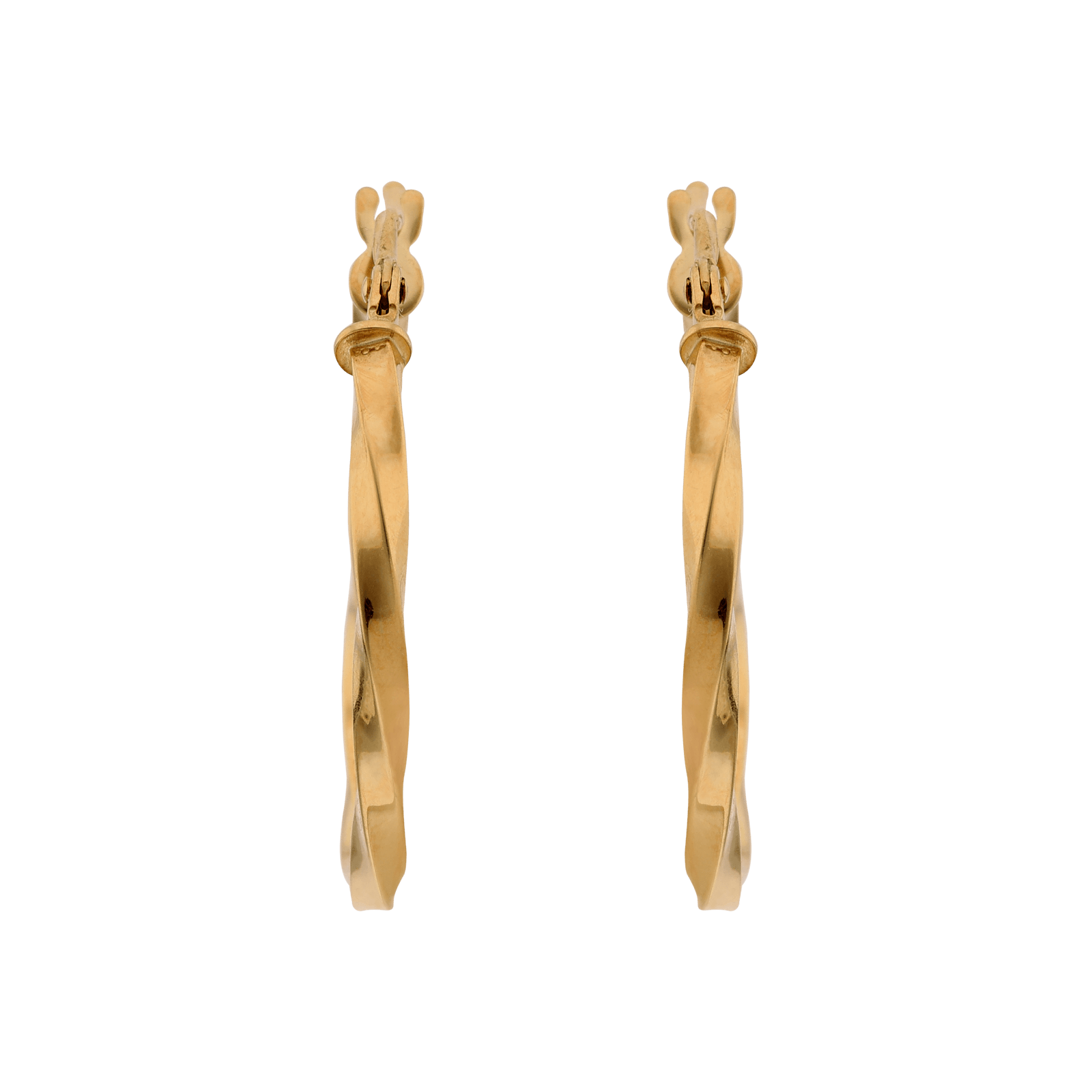 CREOLES OR 375 OVALES TORSADEES 23/17MM