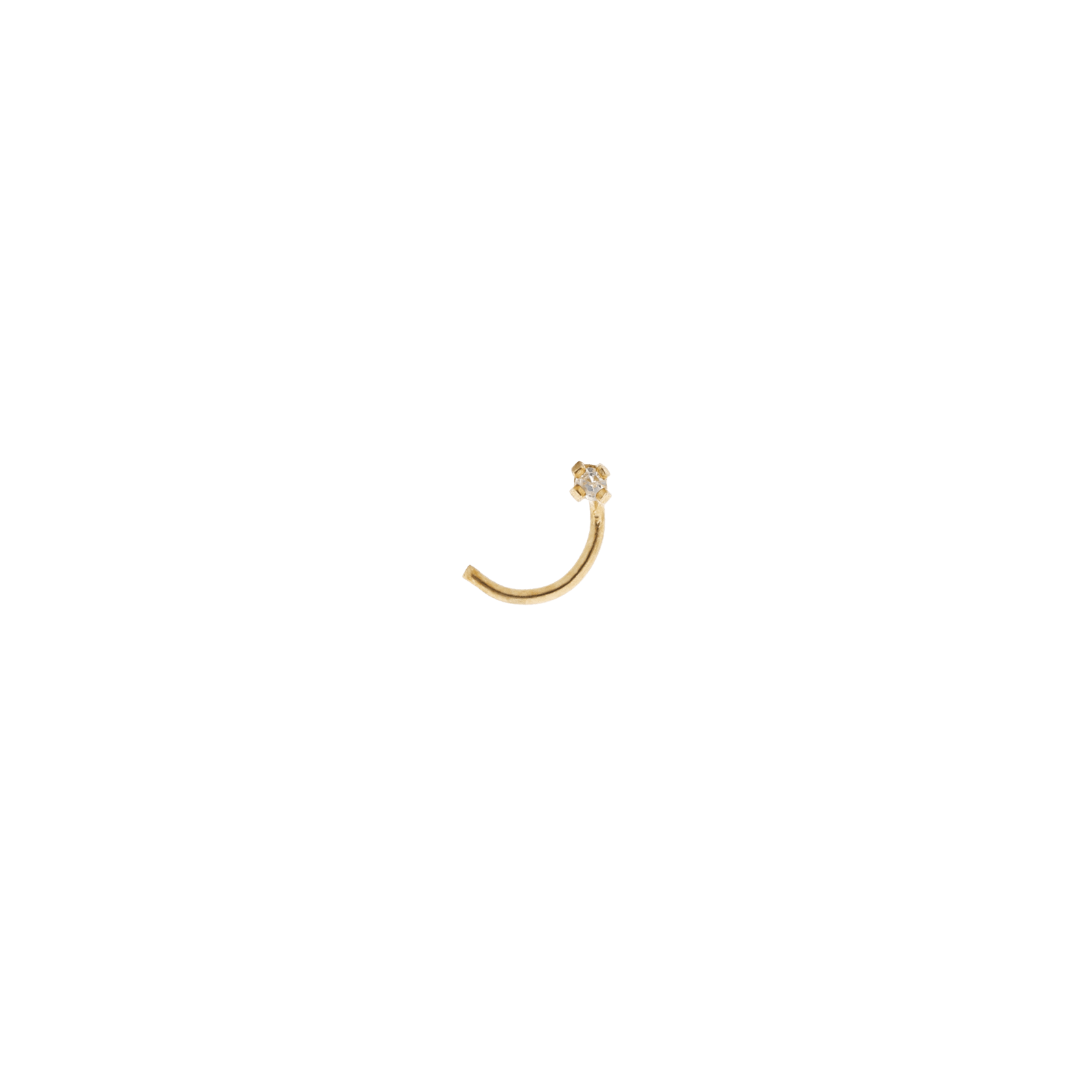piercing nez or 18k Or Jaune Diamants 0,005 Carats 4 griffes