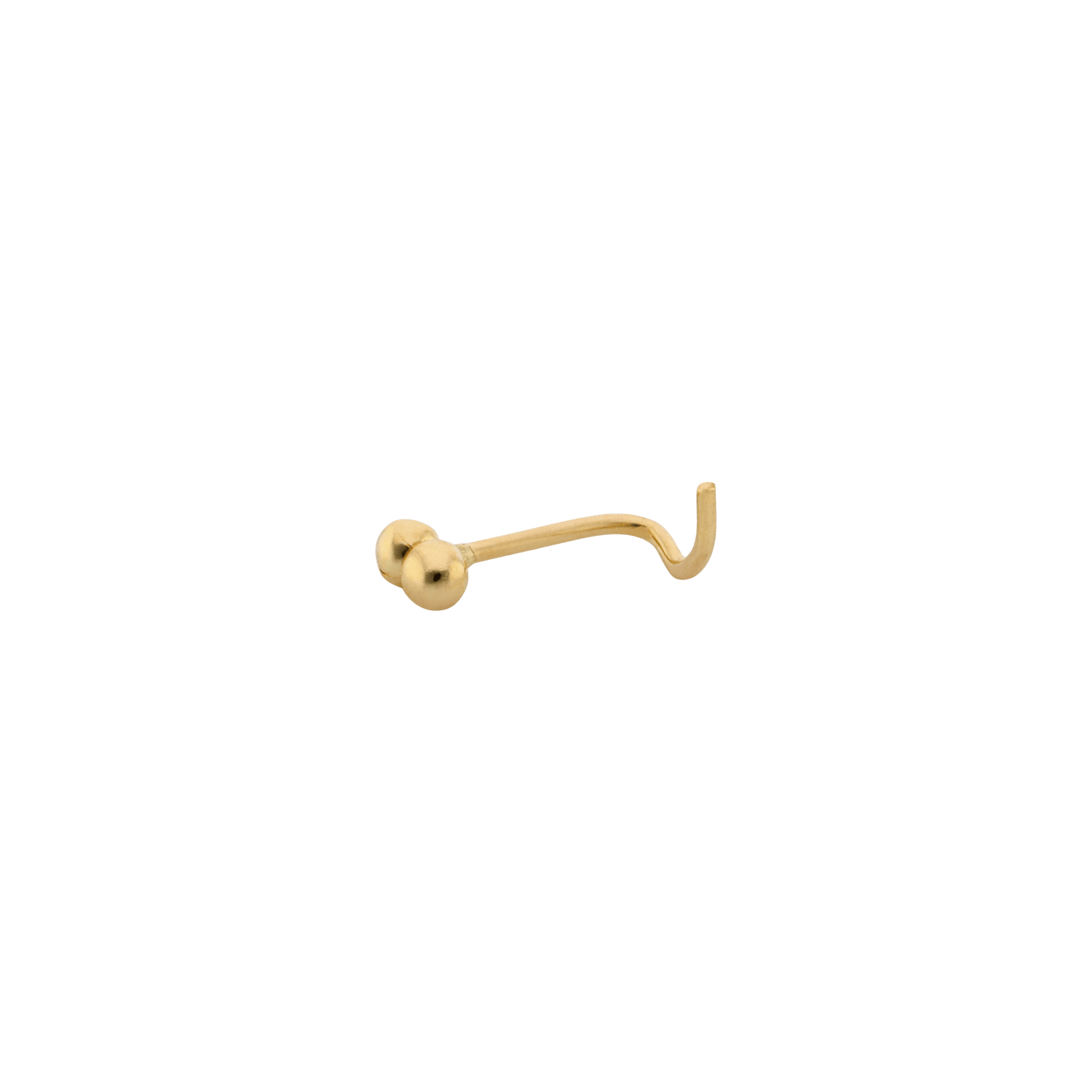 piercing nez or 18 carats Or Jaune deux boules