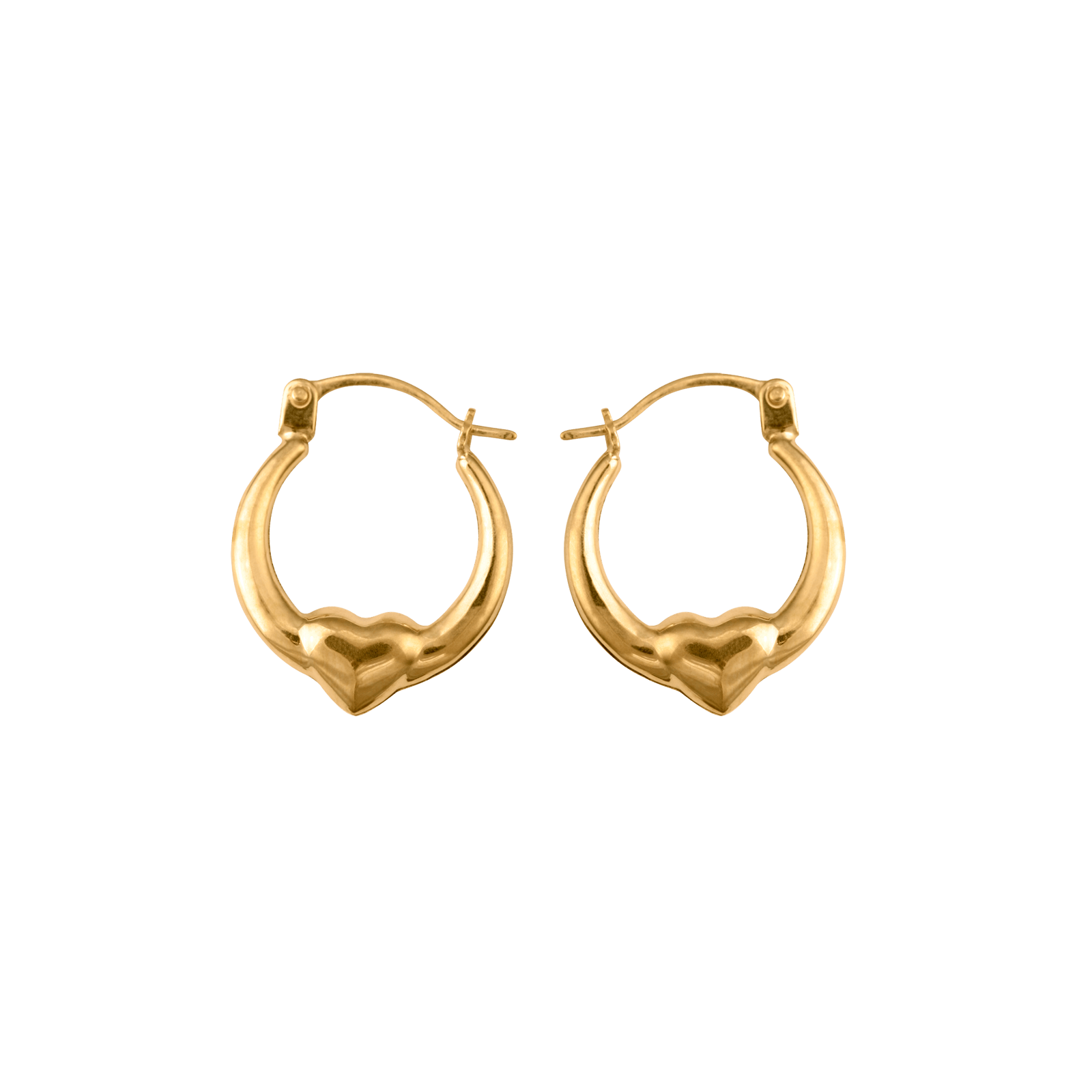 créoles or 9 carats fantaisie cœur 13mm
