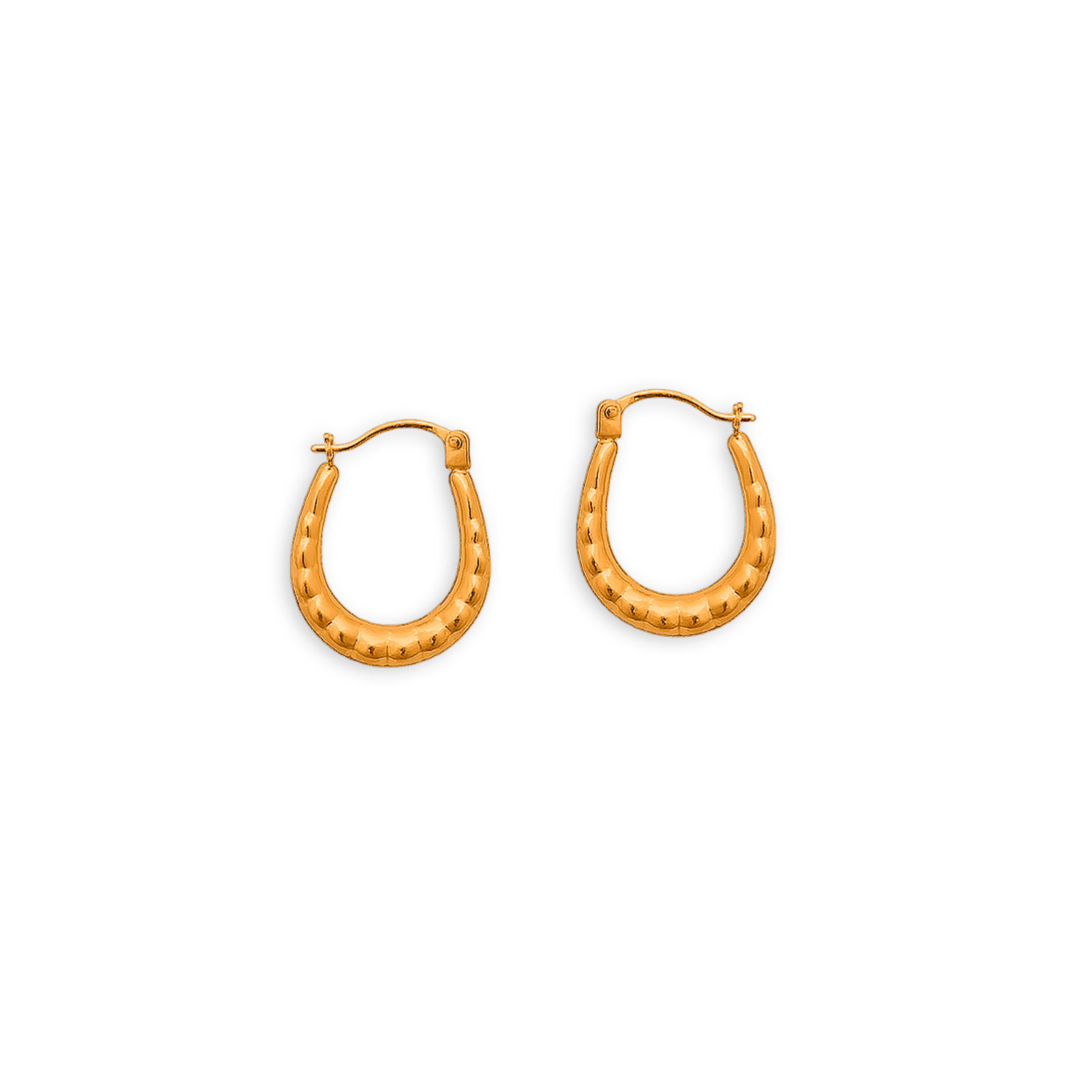 créoles or 9 carats fantaisie ovales 14*17mm