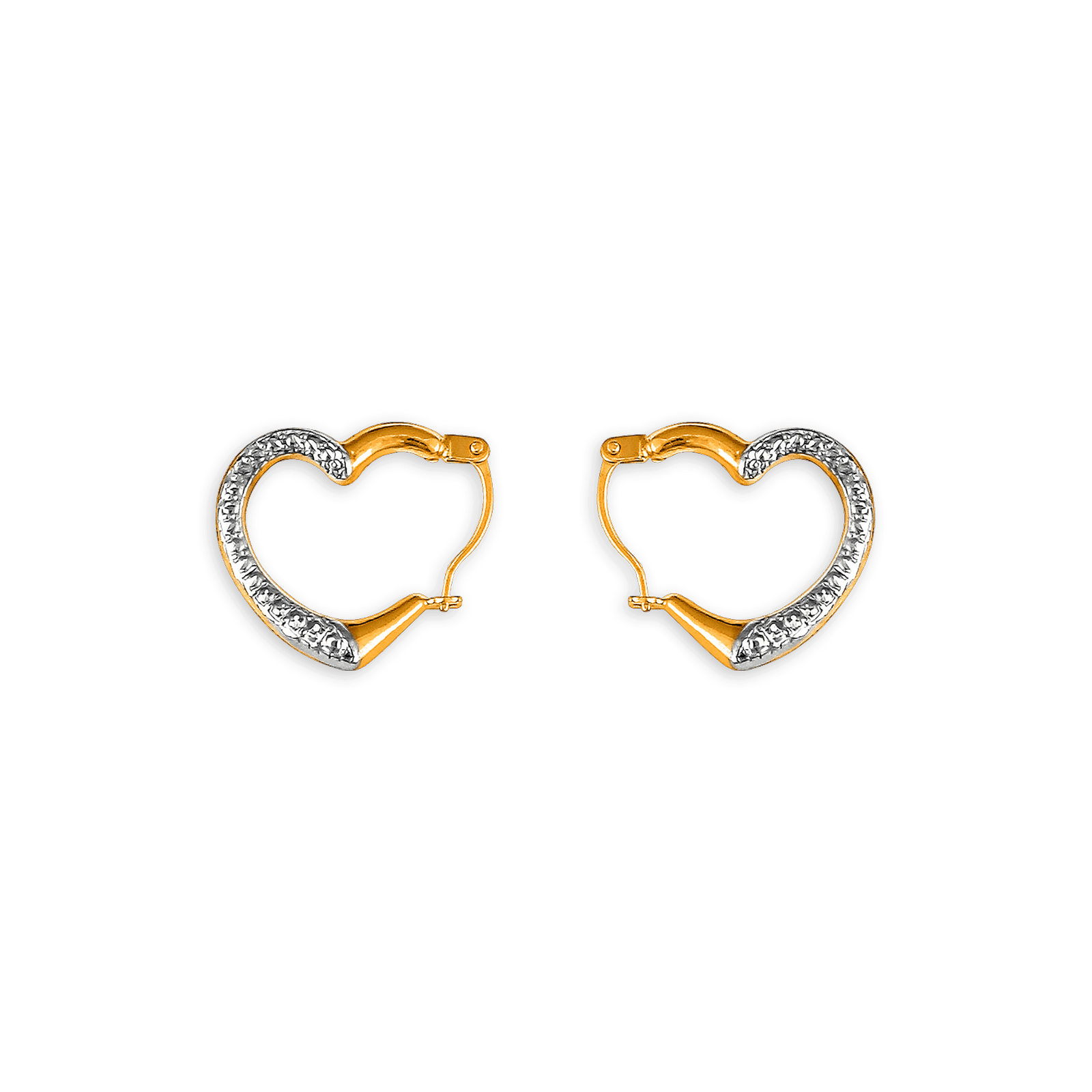 créoles or 9 carats bicolore cœur 15*17mm
