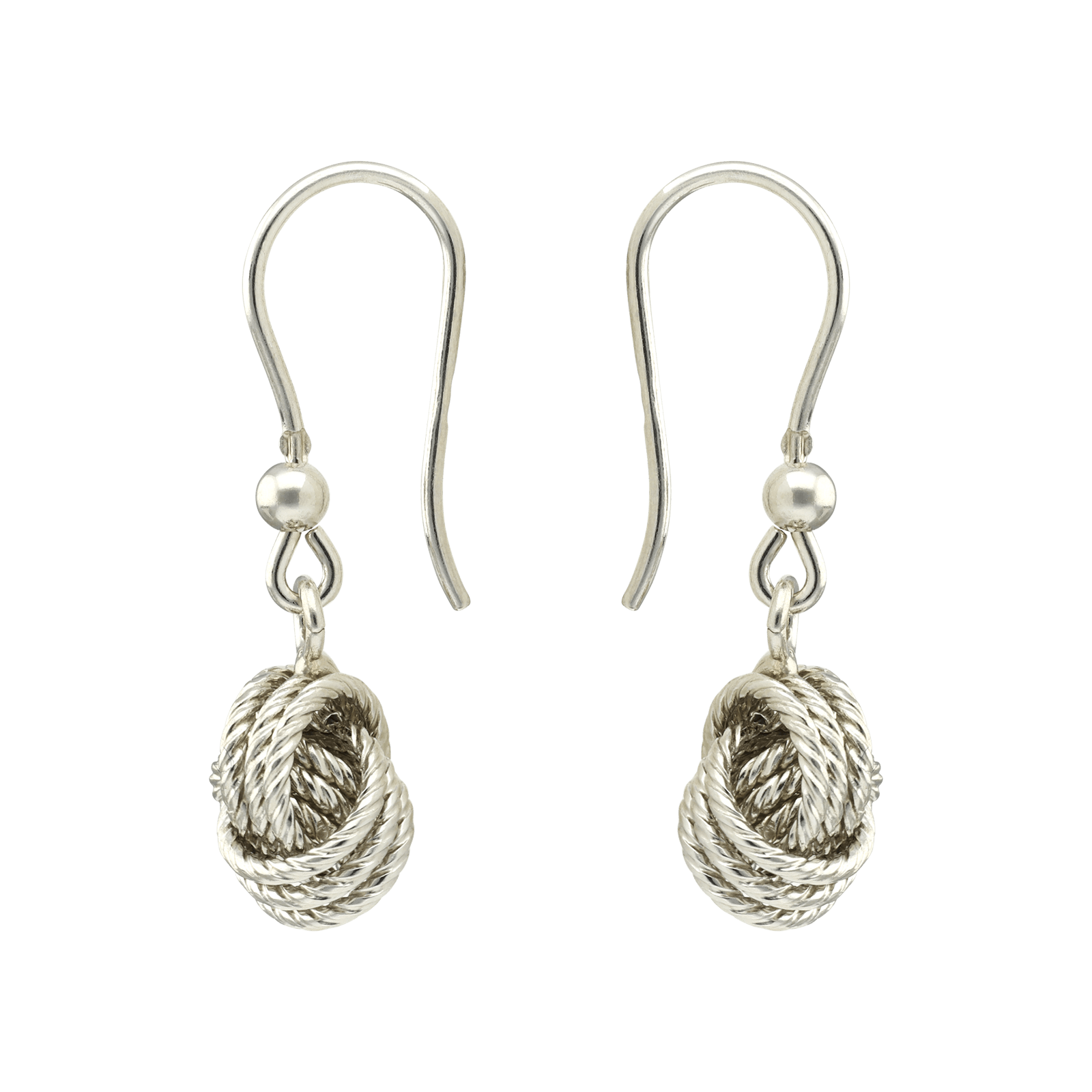 Boucles d'Oreilles Argent crochet Nœud martelée
