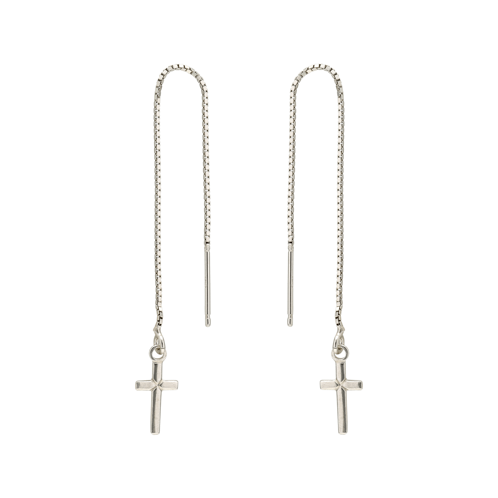 Boucles d'Oreilles Argent Pendentif Croix