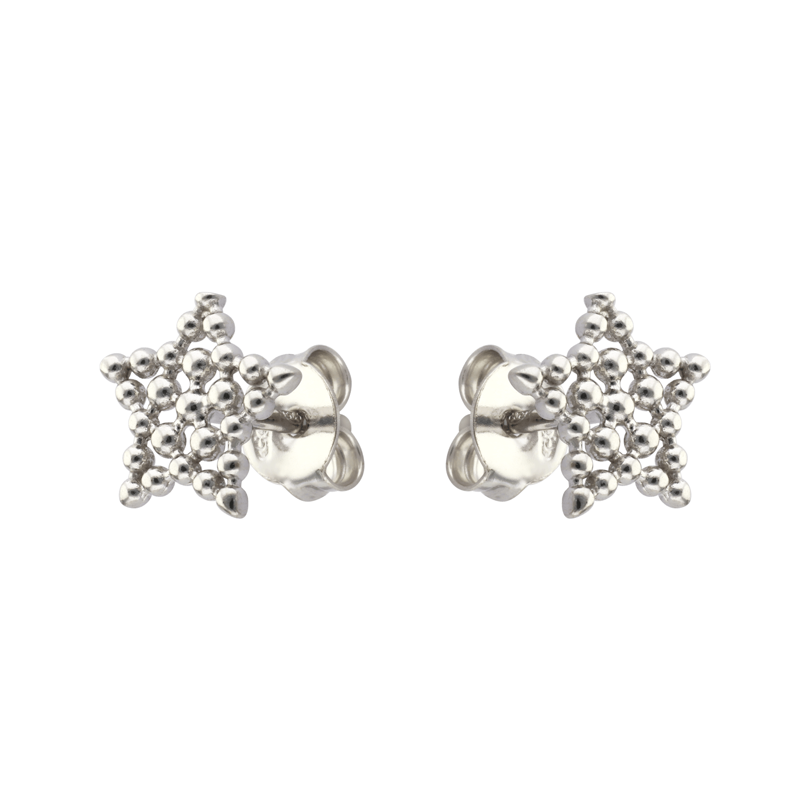 Boucles d'Oreilles Argent puce étoile ajouré