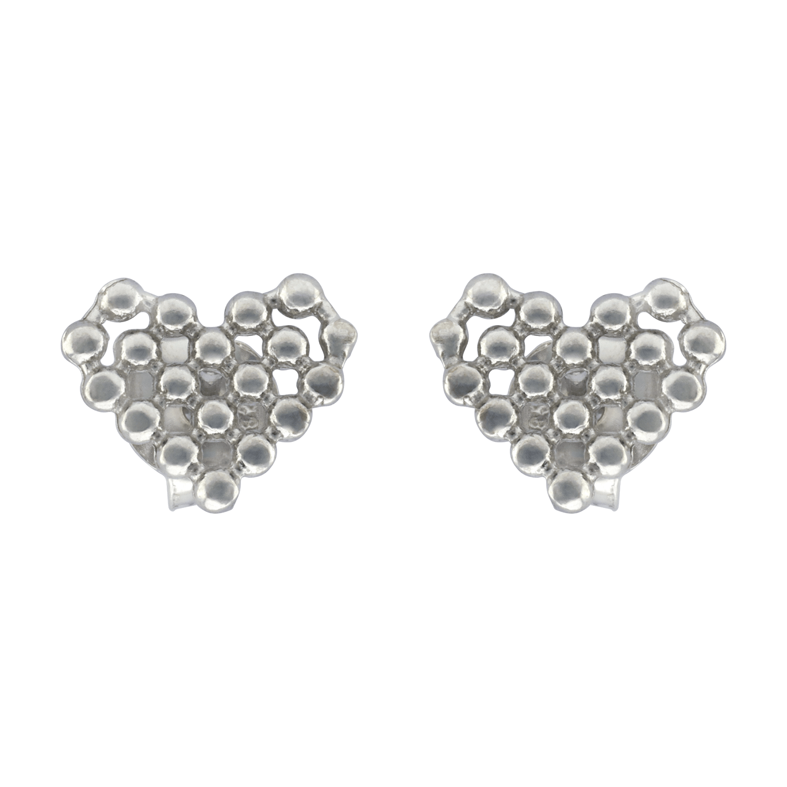 Boucles d'Oreilles Argent puce coeur ajouré