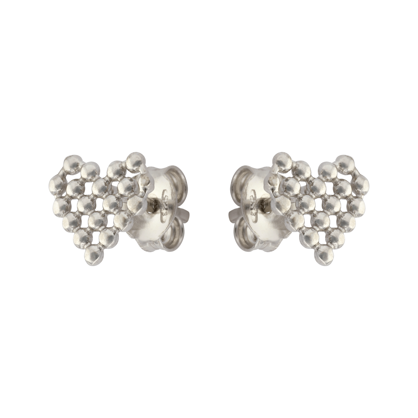Boucles d'Oreilles Argent puce coeur ajouré