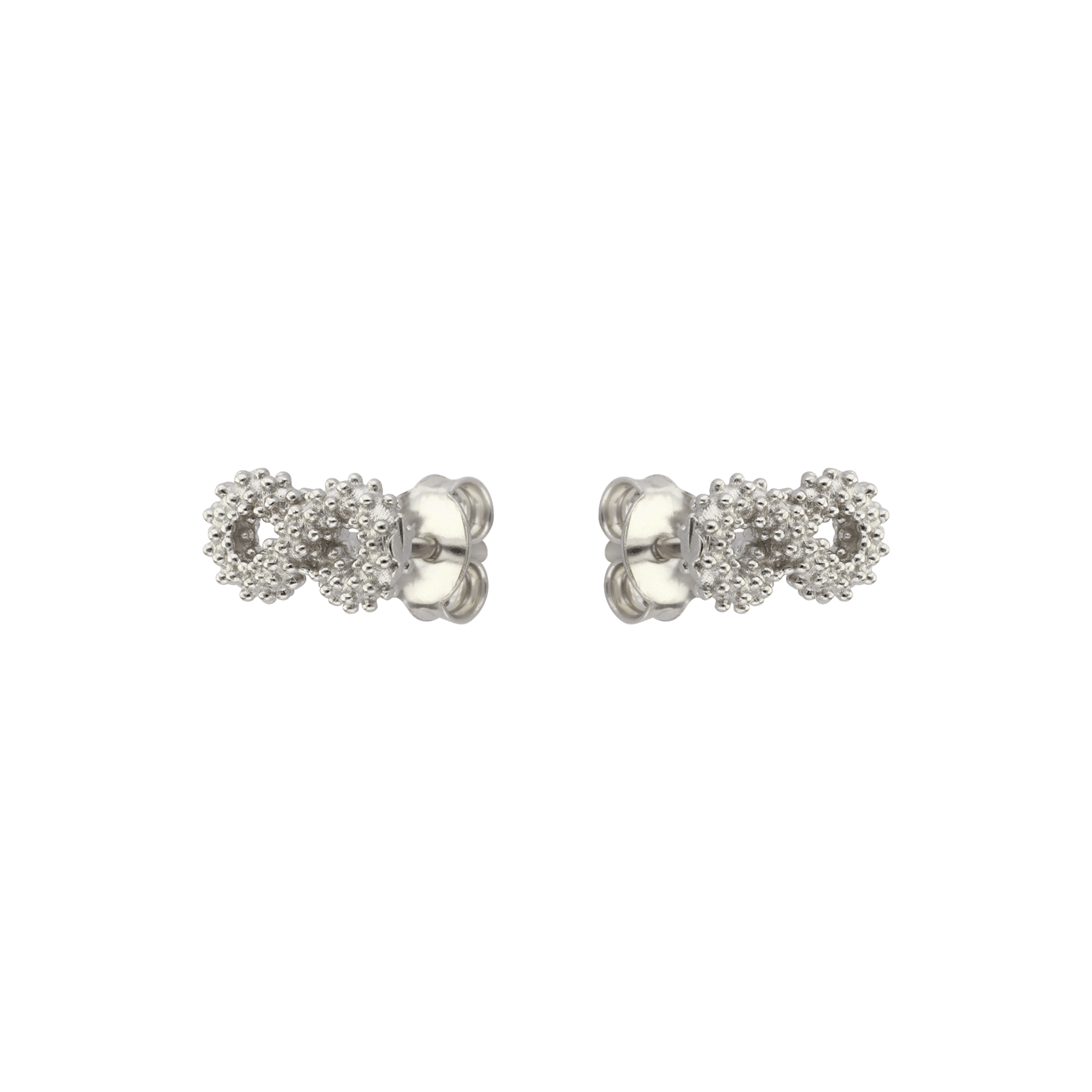 Boucles d'Oreilles Argent puce Infini texturée