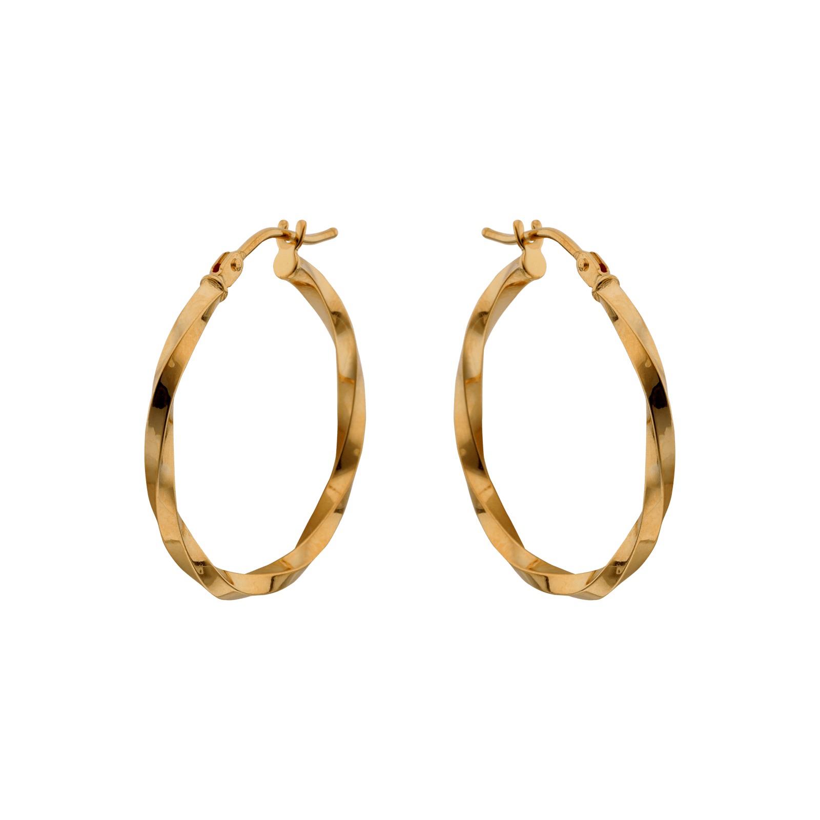 créoles tout or torsade 1.5/20 mm