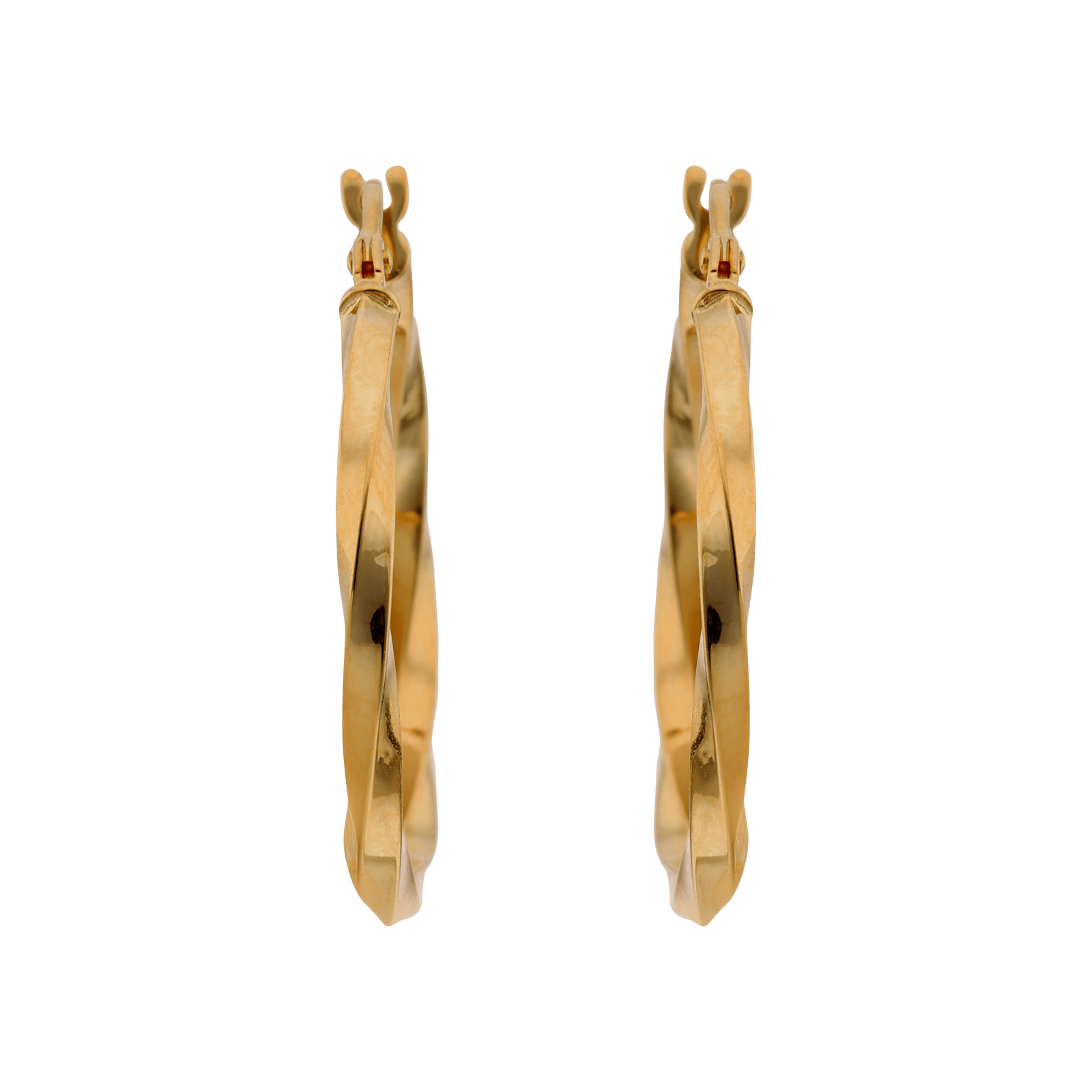 créoles tout or torsade 1.5/20 mm