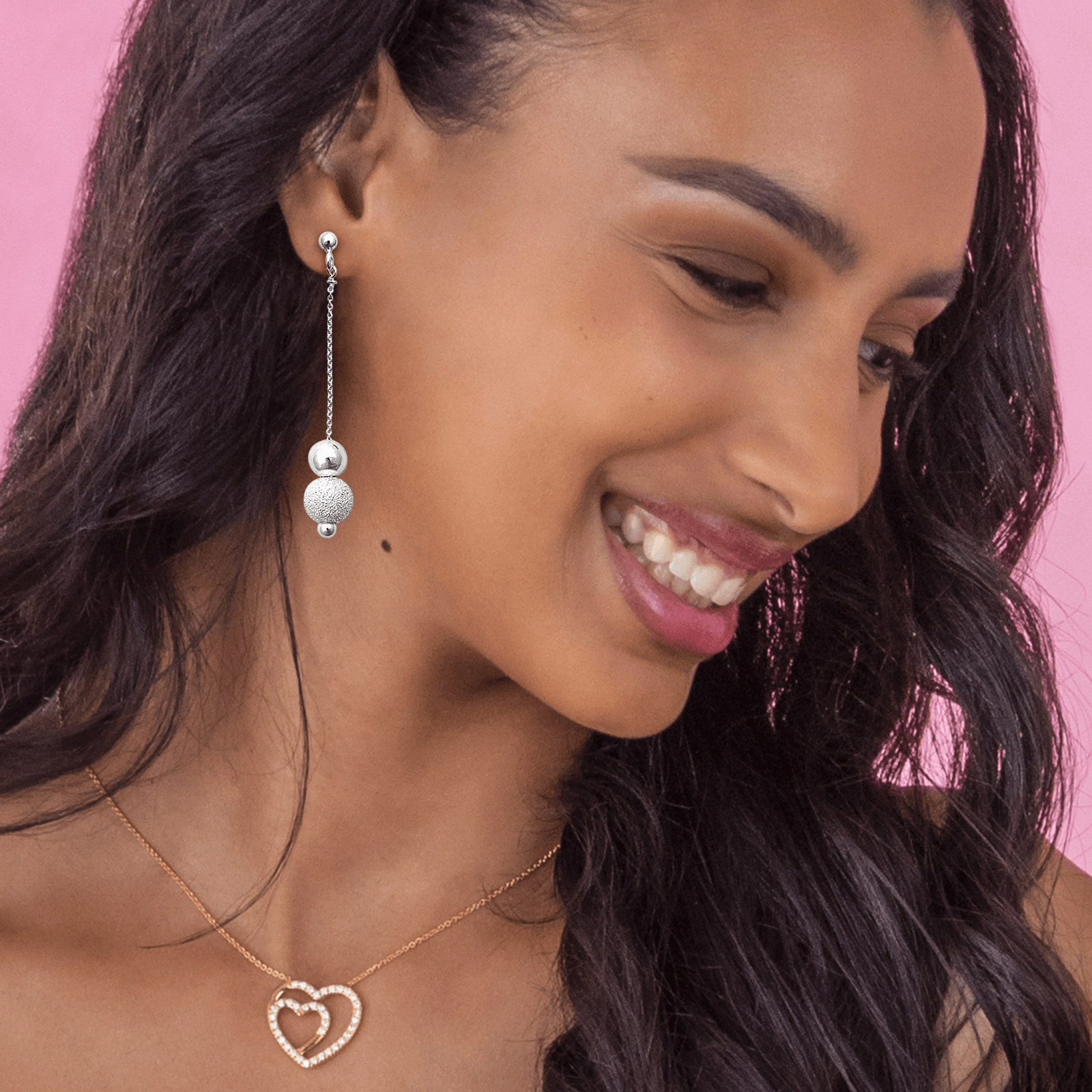 Boucles d'oreilles argent pendant 65 mm Grain d'argent