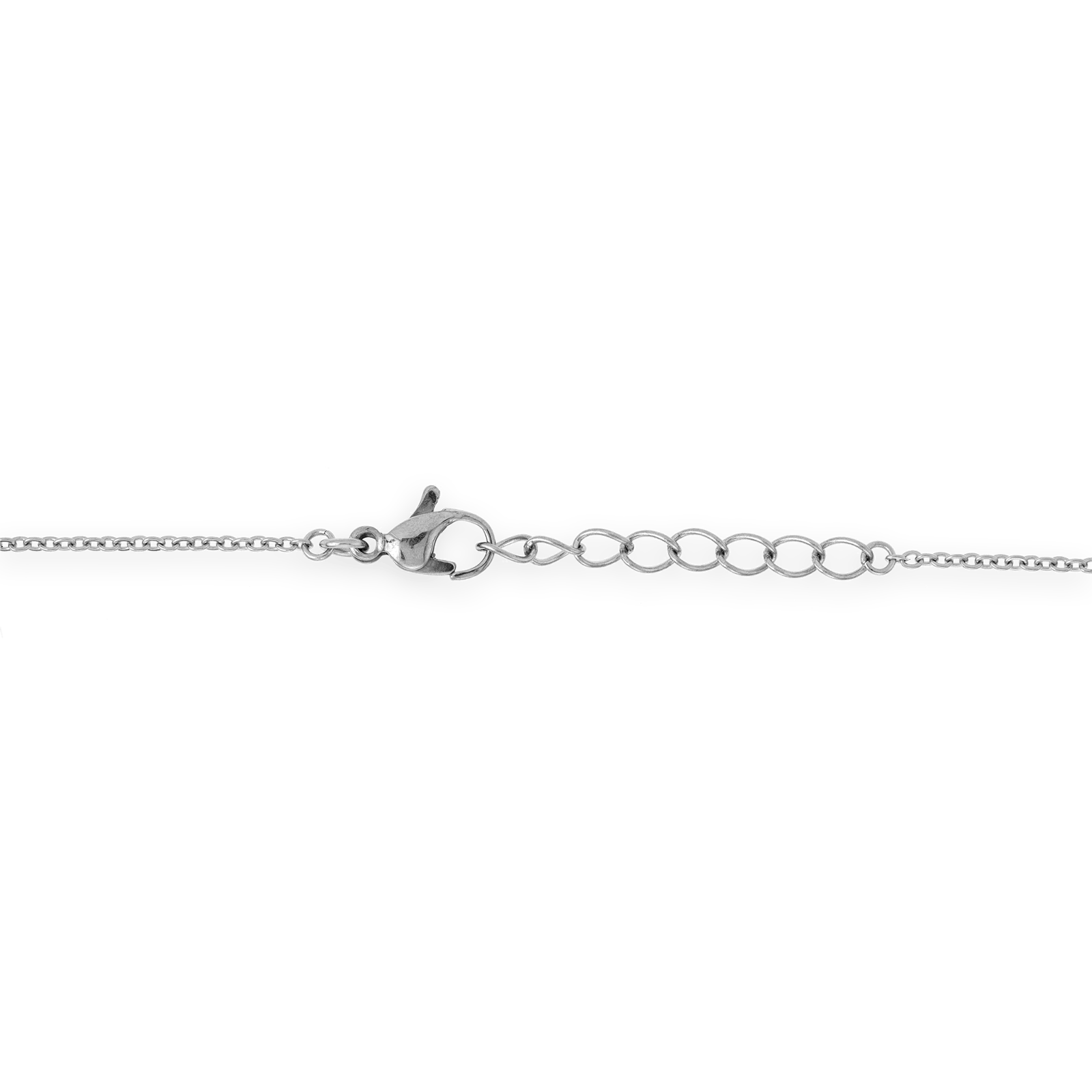Collier acier motif email bleu