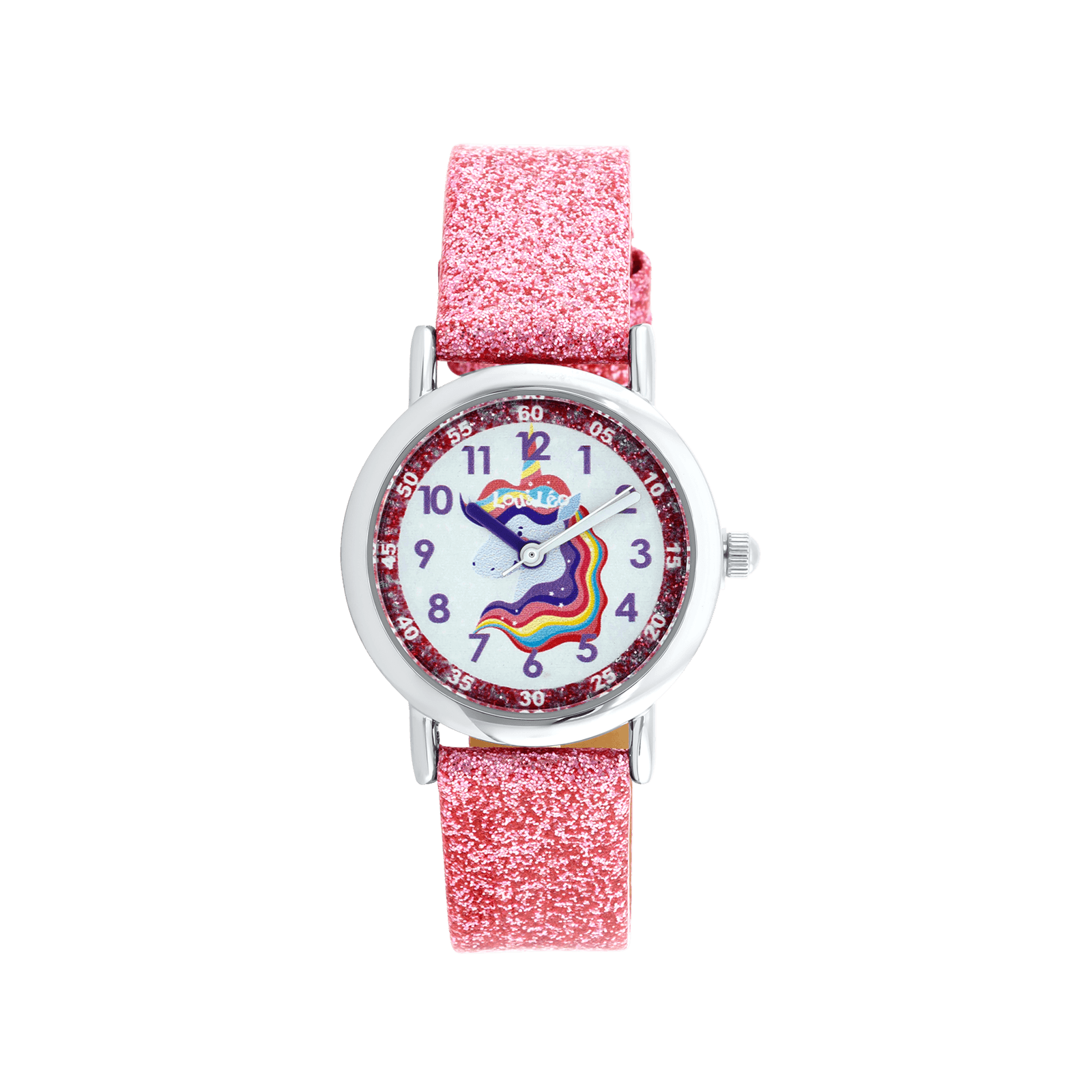 Montre Enfant Lou & Leo 28.7 millimètres Bracelet paillettes Rose Cadran blanc Licorne 3 atmosphères