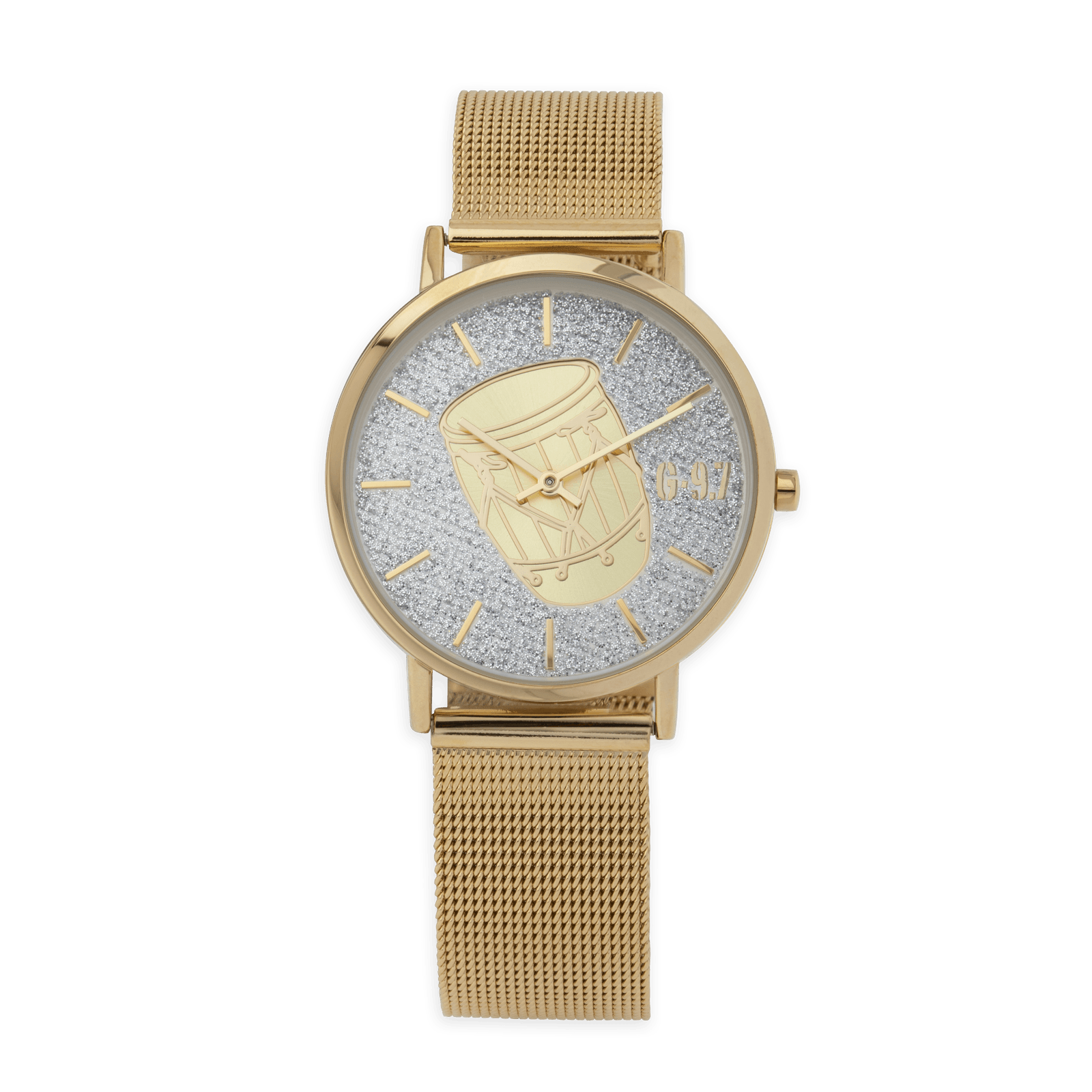 montre homme g97 cadran doré argenté gwoka doré bracelet mesh 3atm