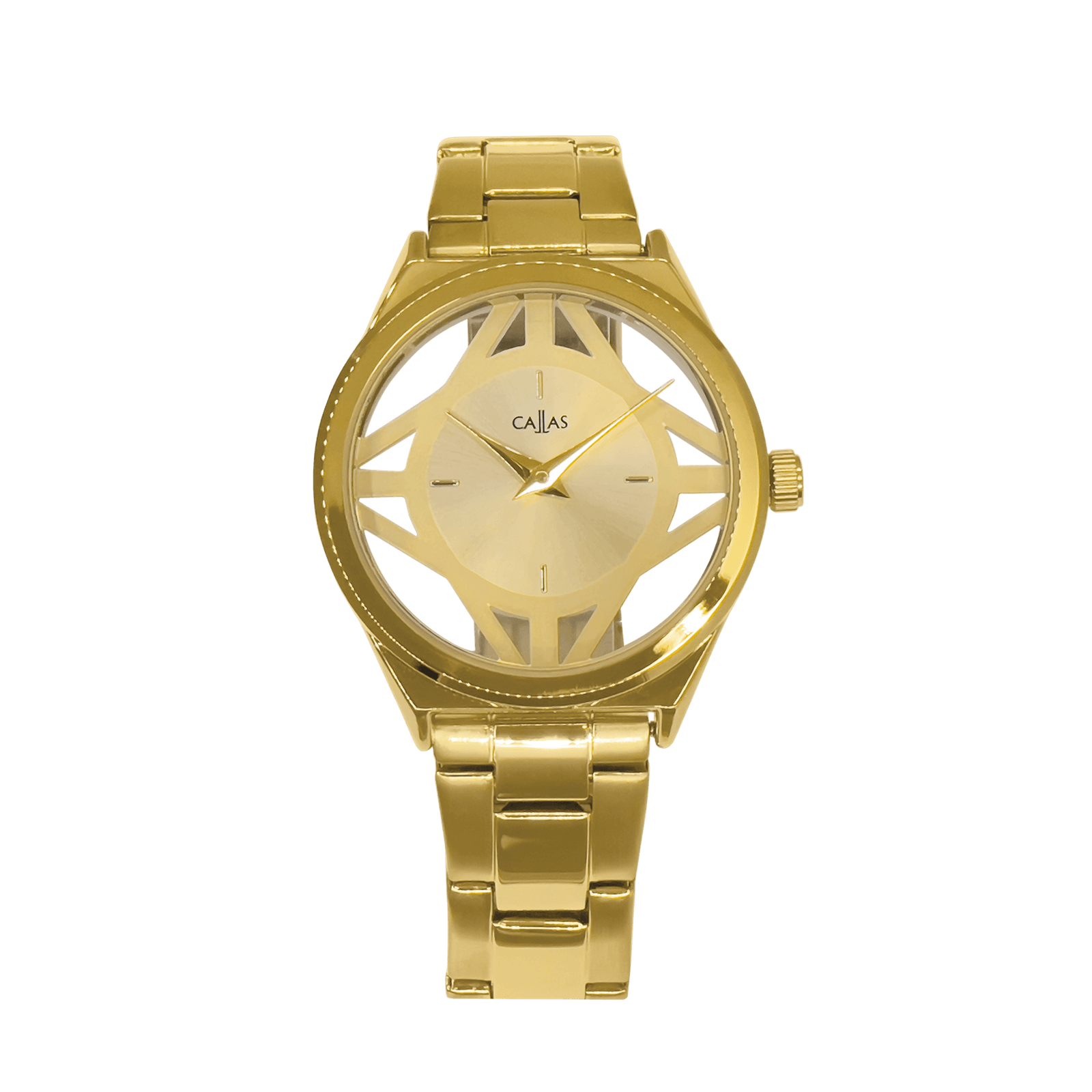 montre dame callas alliage acier doré boite acier doré cadran doré 3 atm