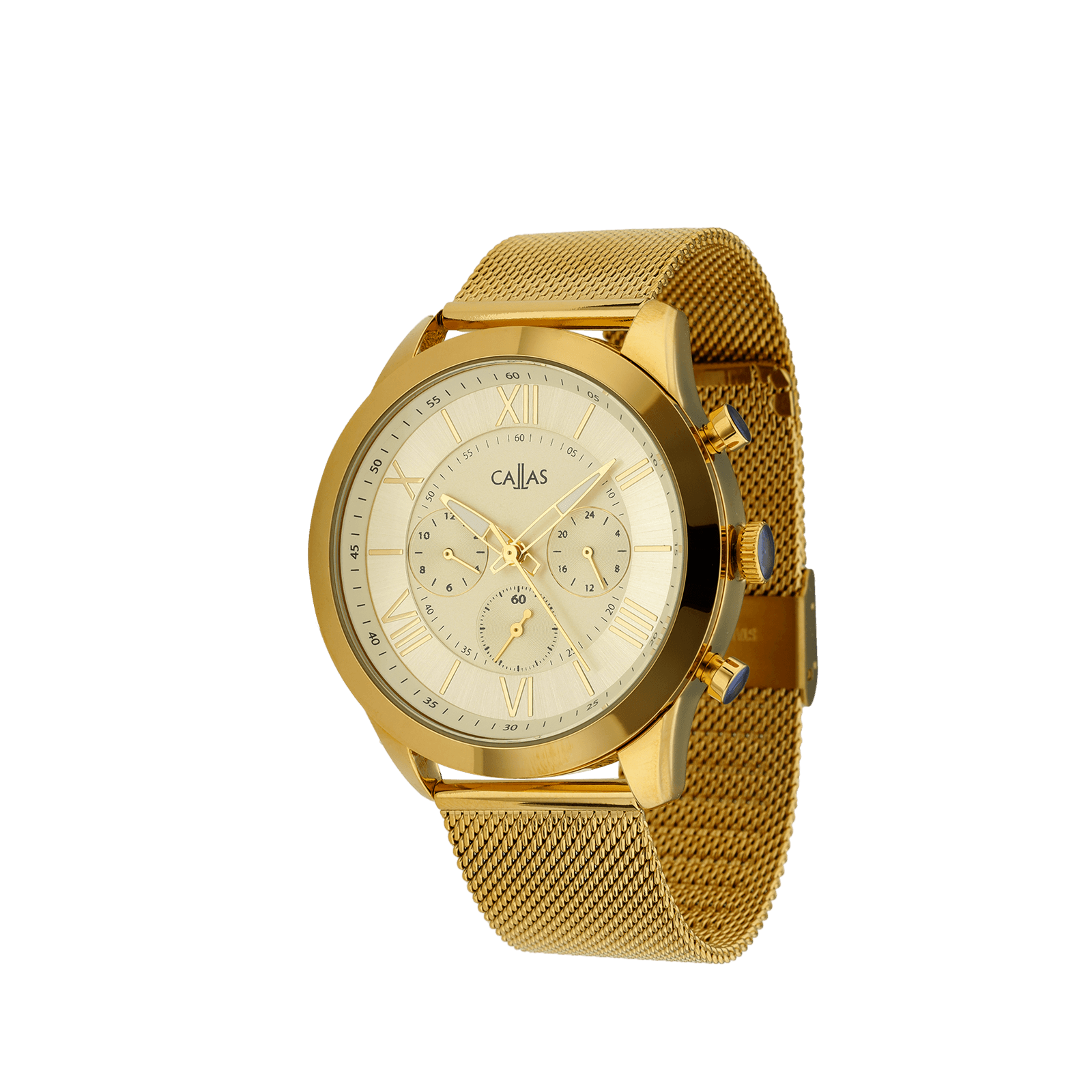 Montre Callas Bracelet maille milanaise Acier doré Cadran champagne 5 atmosphères