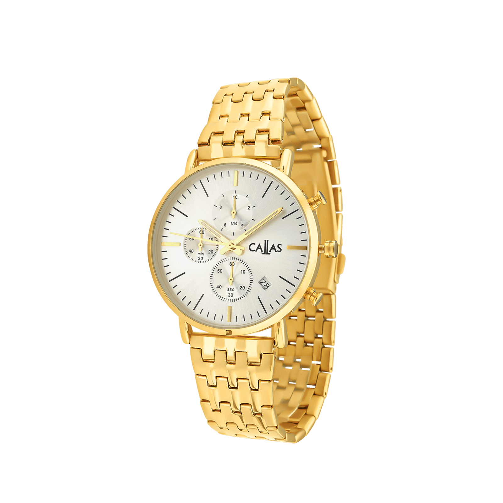 MONTRE CALLAS 40MM bracelet  METAL  Cadran SILVER SUNRAY