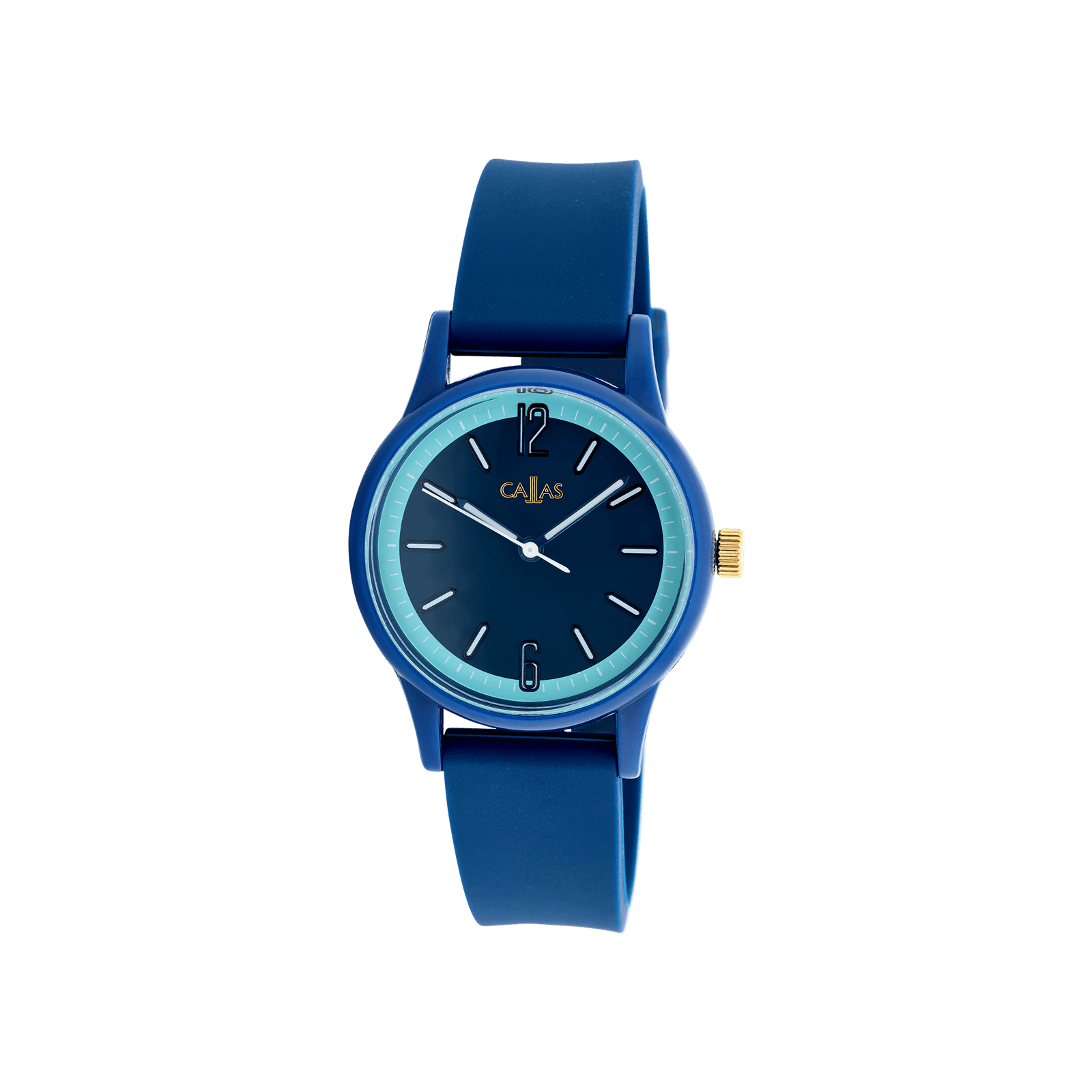 montre callas bracelet silicone bleu cadran bleu et clair