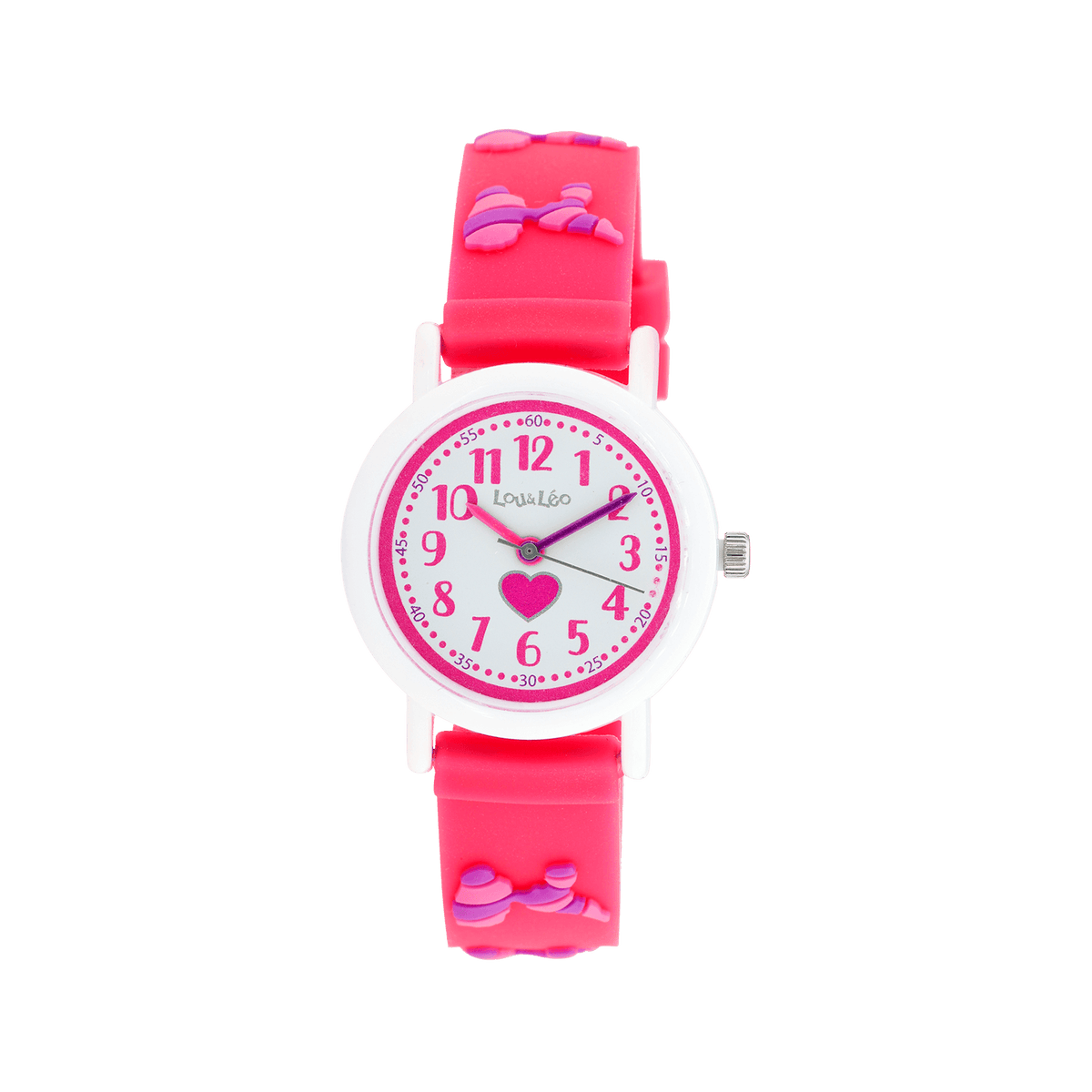 Montre Lou & Leo Enfant - Carte Guadeloupe Bracelet Fushia