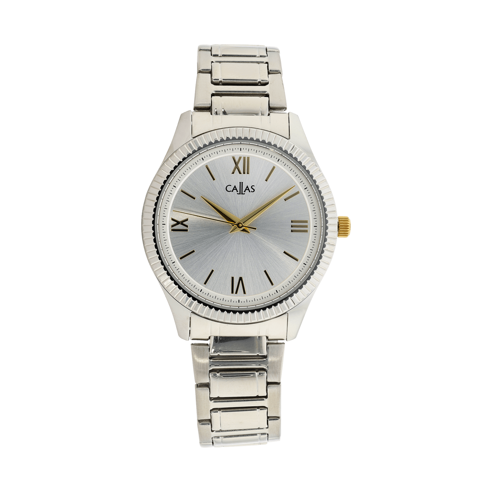 Montre Callas 40 millimètres Acier Bracelet métal ips Cadran Argent sunray 5 atmosphères