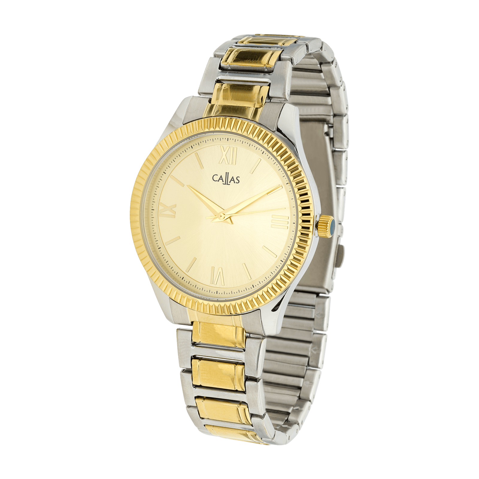 Montre Callas 40mm Acier Sunray 5 atmospheres Bracelet Acier & doré et Cadran doré