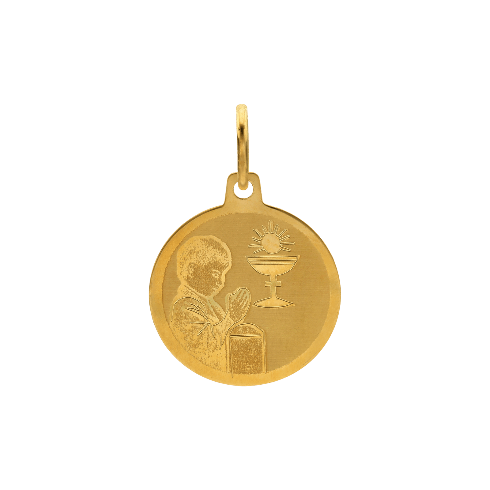 pendentif rond garcon communion