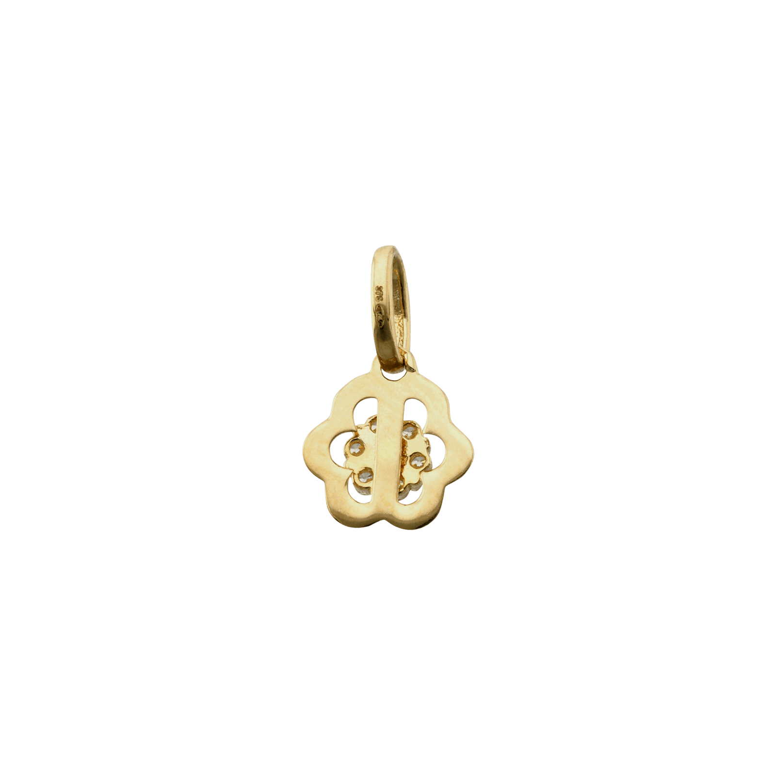 pendentif fleur ajouré Oxyde de Zirconium ronds centraux