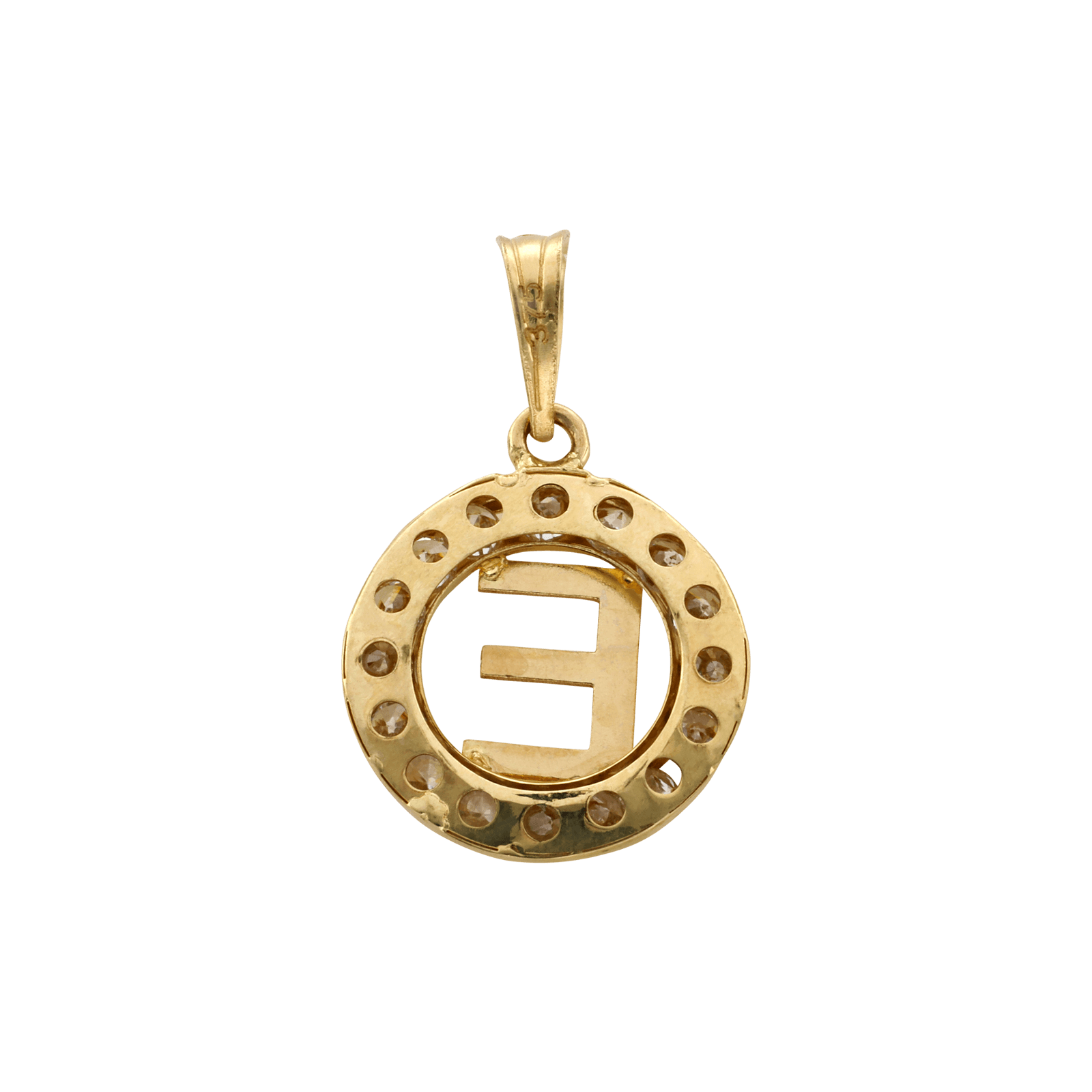 Pendentif Entourage Oxyde de Zirconium Monogramme émaillé