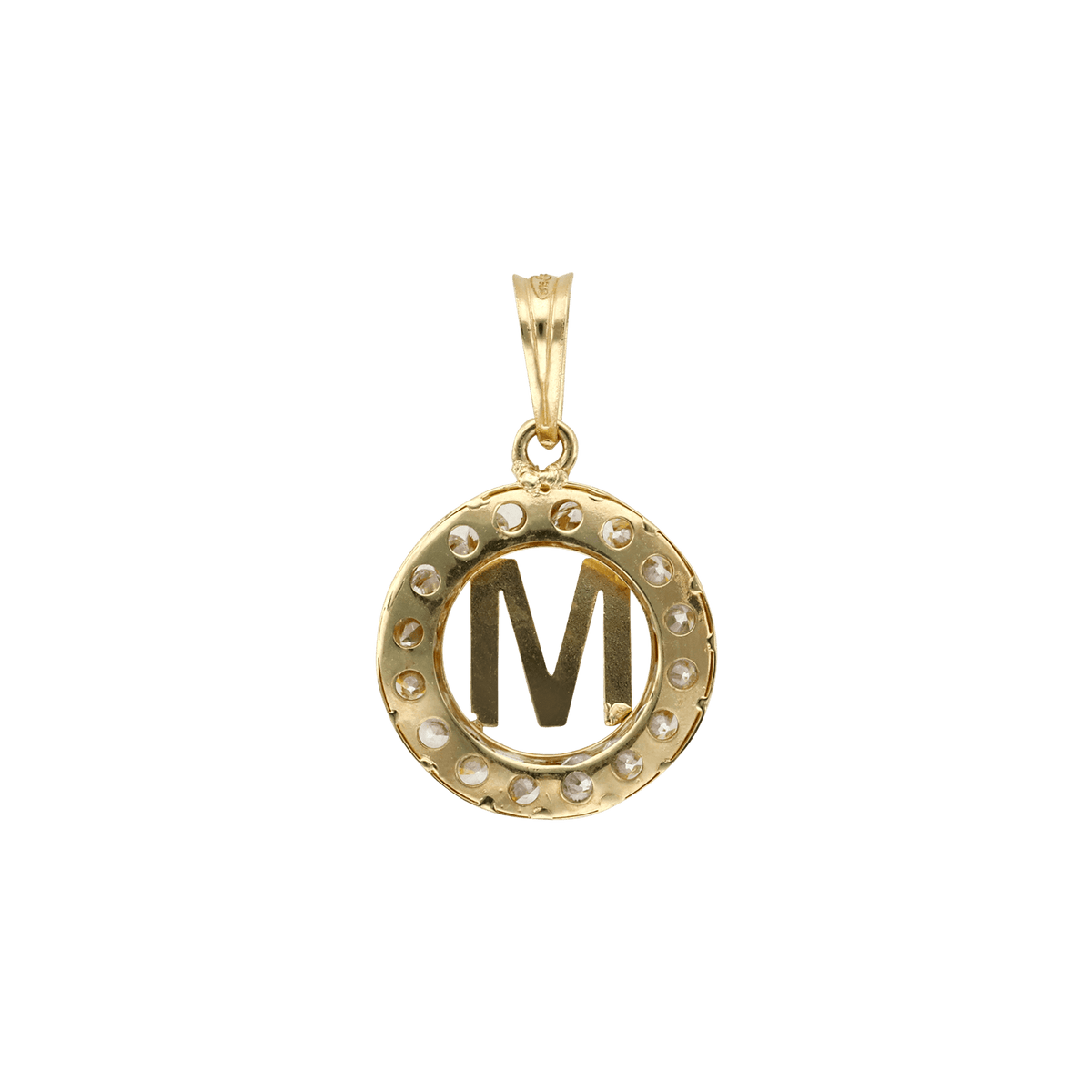 Pendentif Entourage Oxyde de Zirconium Monogramme Medium