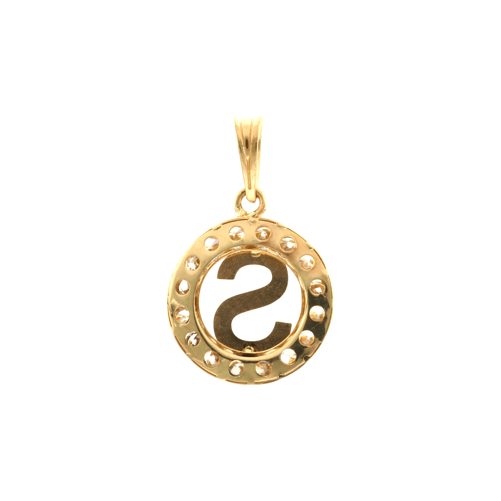 Pendentif Entourage Oxyde de Zirconium Monogramme S