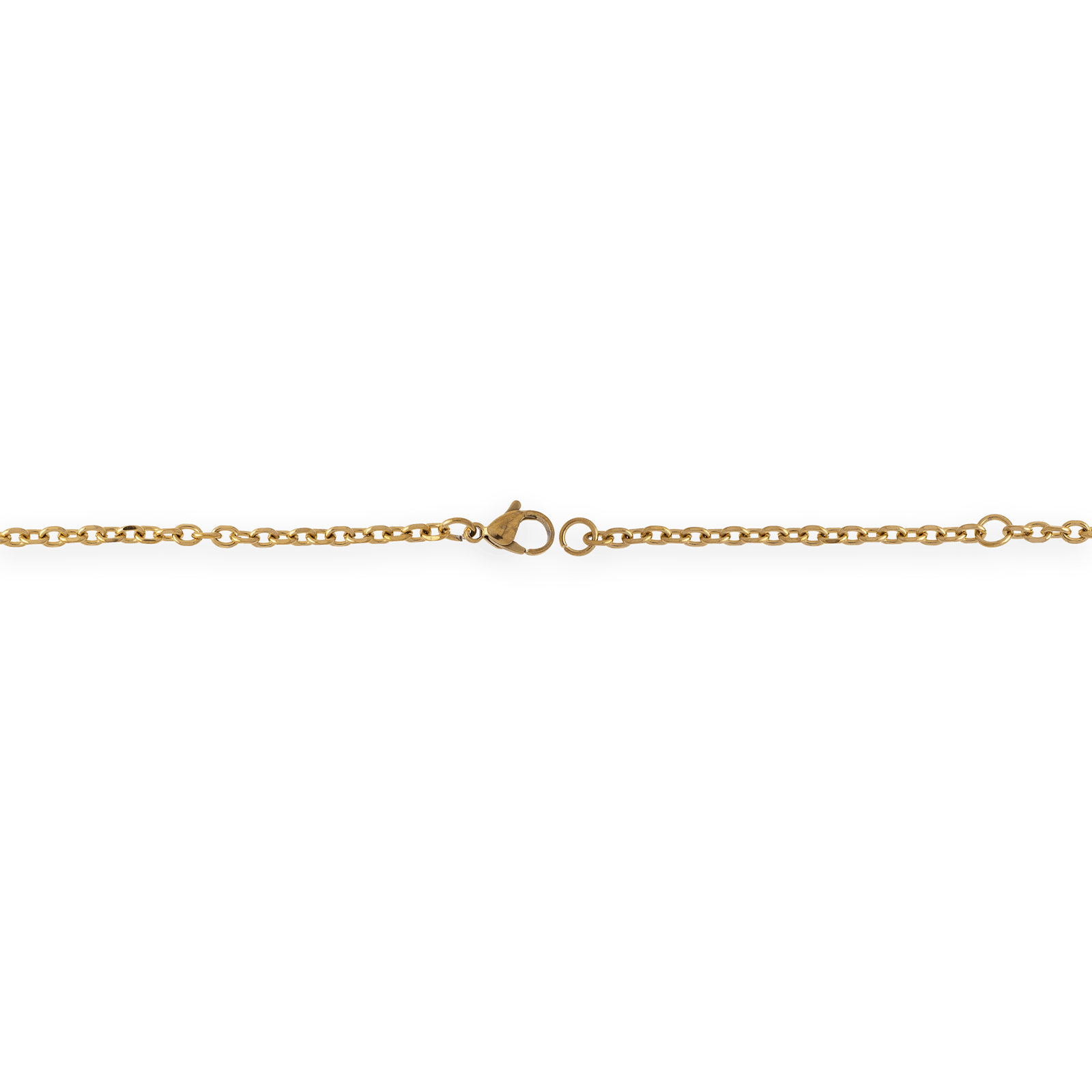Collier acier jaune croix chaîne forçat