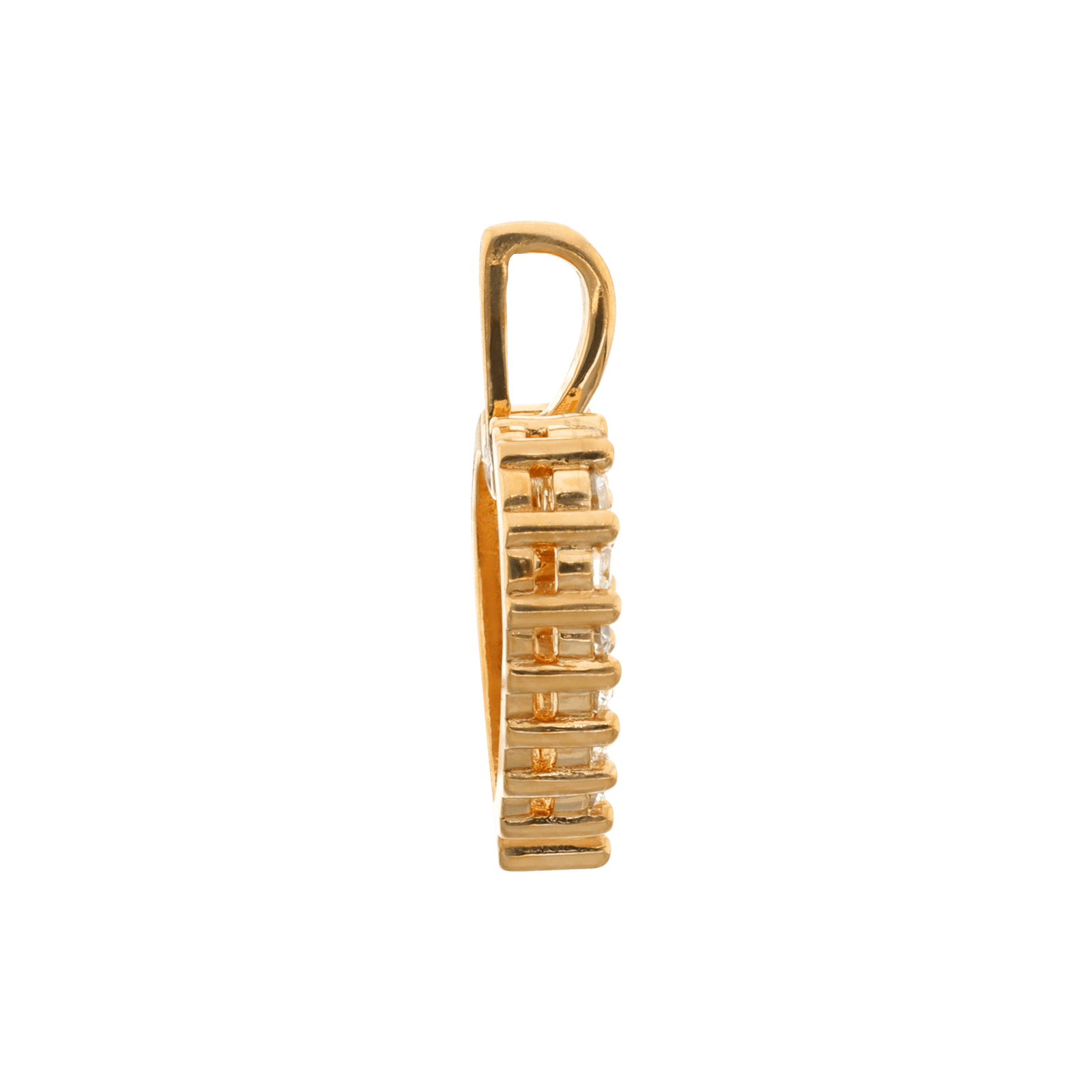 Pendentif Plaque Or Coeur 13 millimètres Pavé Oxydes