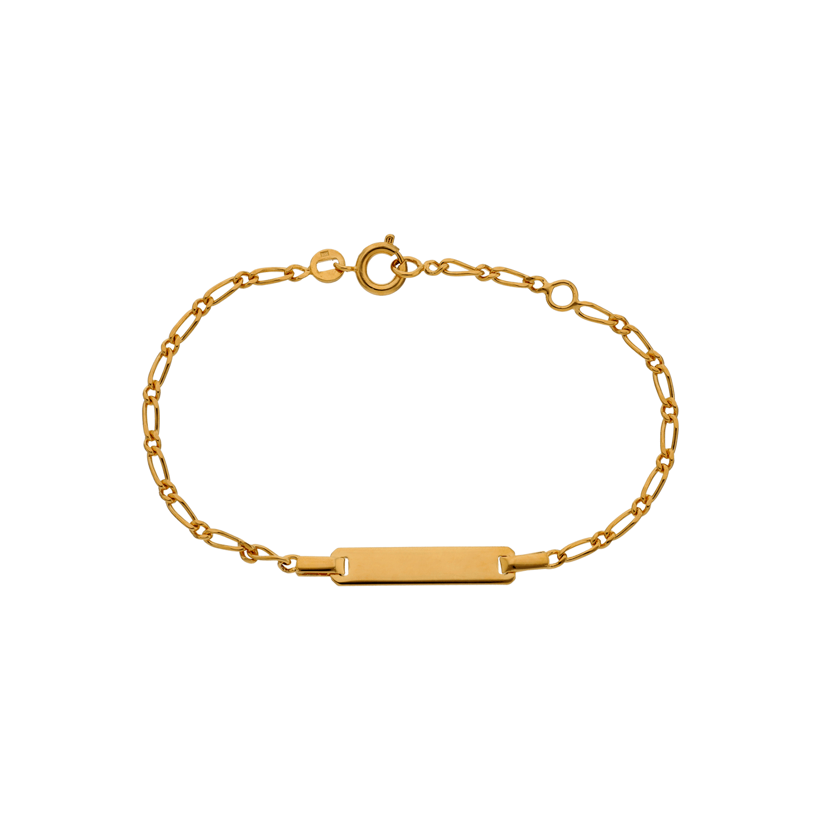 bracelet gourmette pour maille alternée un/un plaque rectangle 16 centimètres