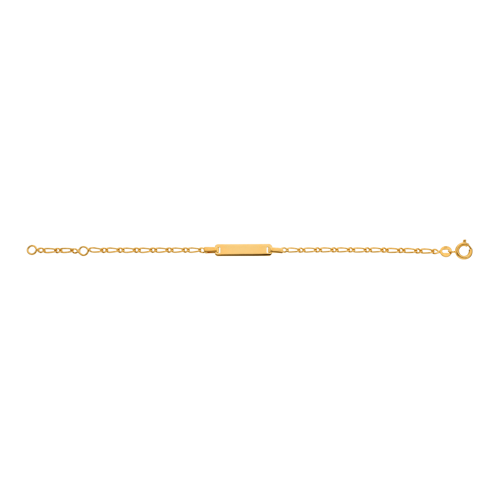 bracelet gourmette pour maille alternée un/un plaque rectangle 16 centimètres