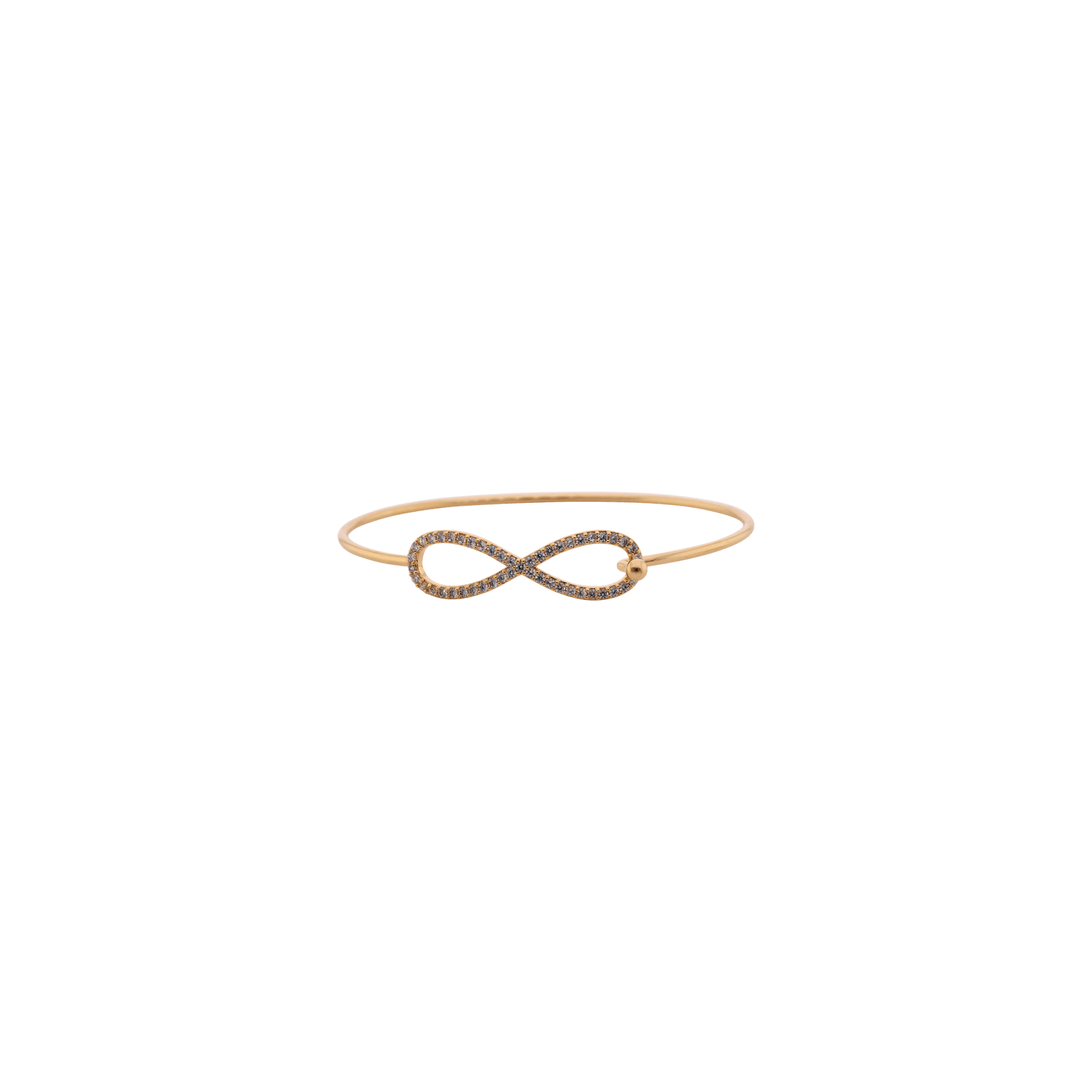 Bracelet plaqué or Jonc motif Infini pavé Zirconia Cubique