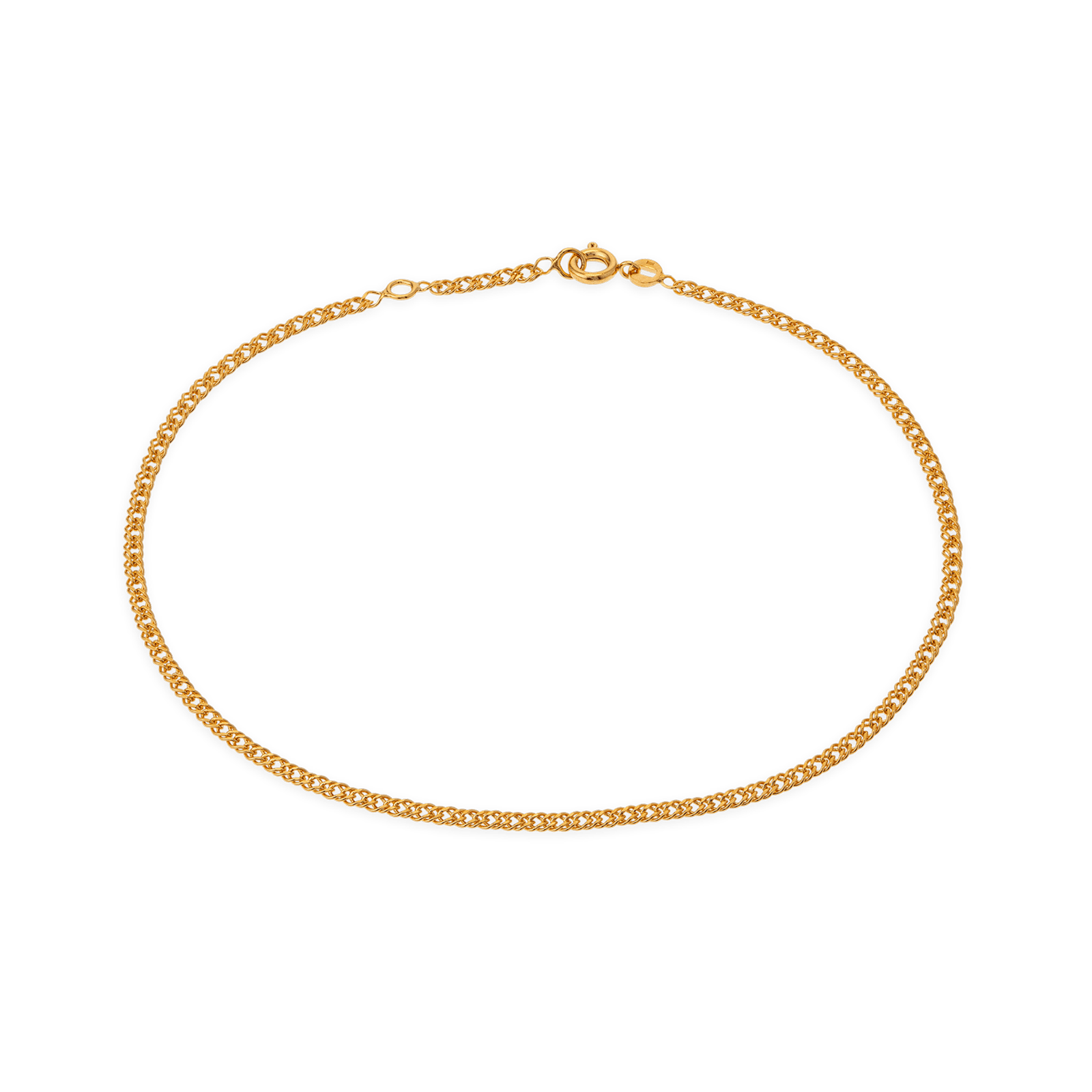 chaîne de cheville Plaqué or double maille 27 centimètres