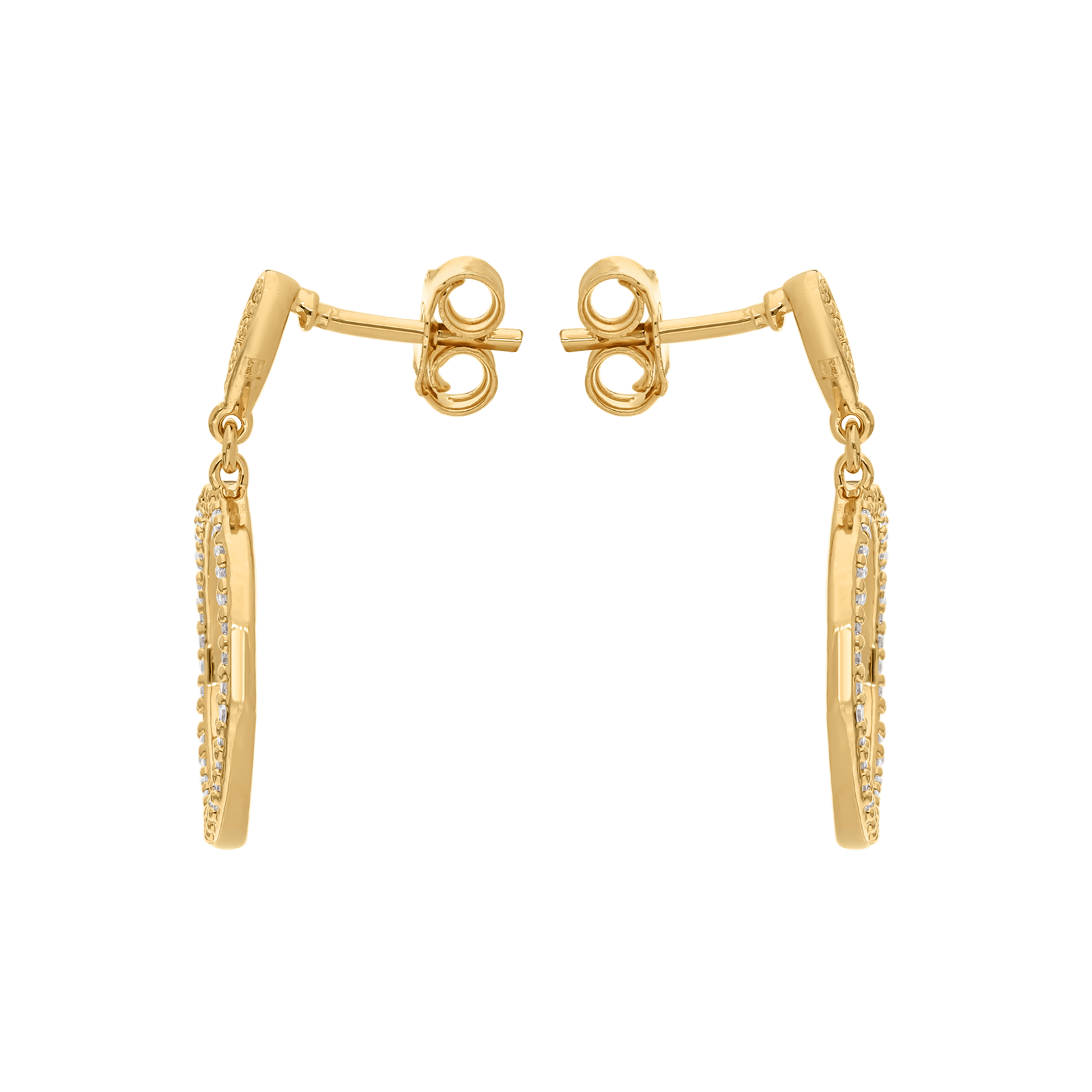 Boucles d'Oreilles Plaqué or cercle mobile pavé Oxydes