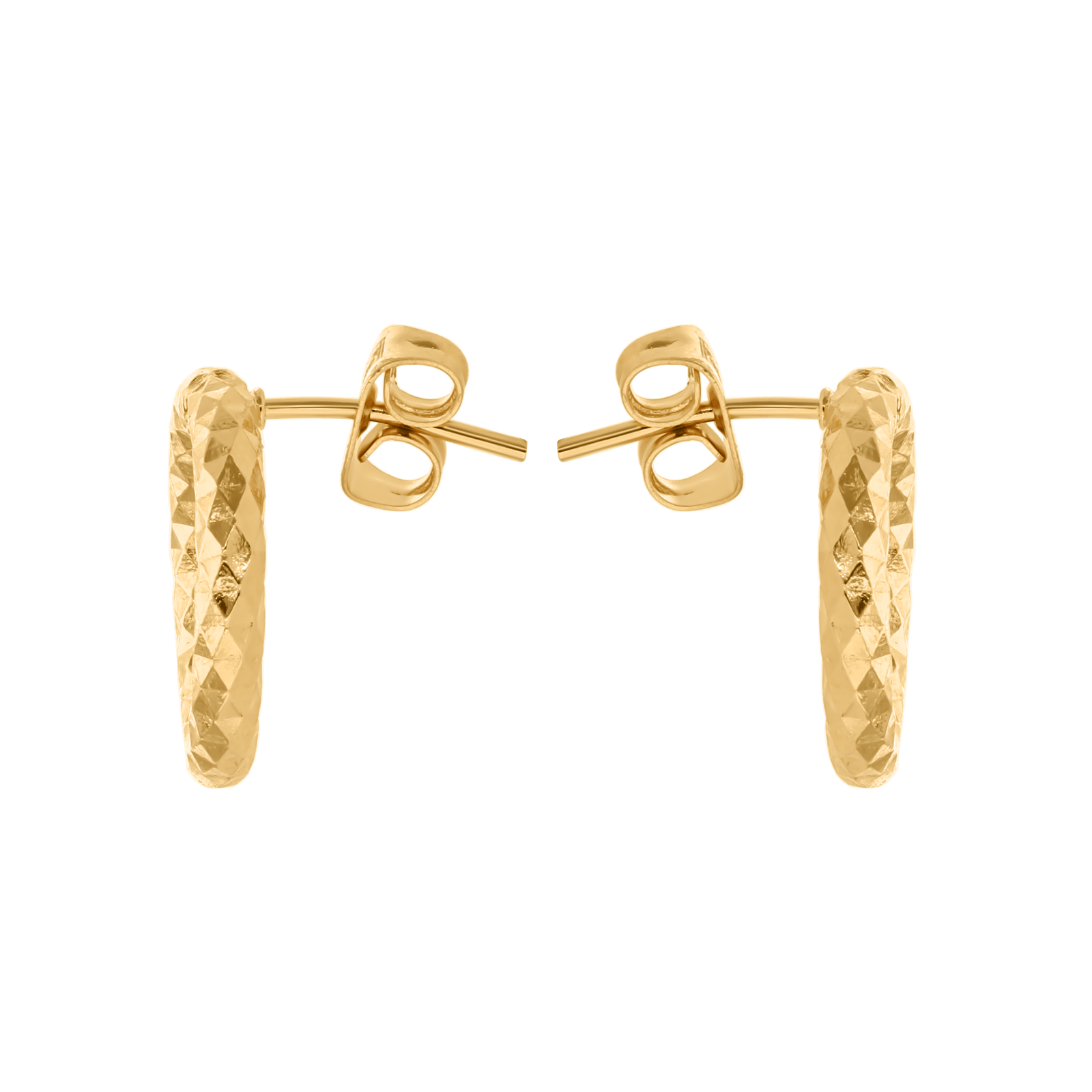 Boucles d'Oreilles Plaqué or cercle Diamanté 15 millimètres
