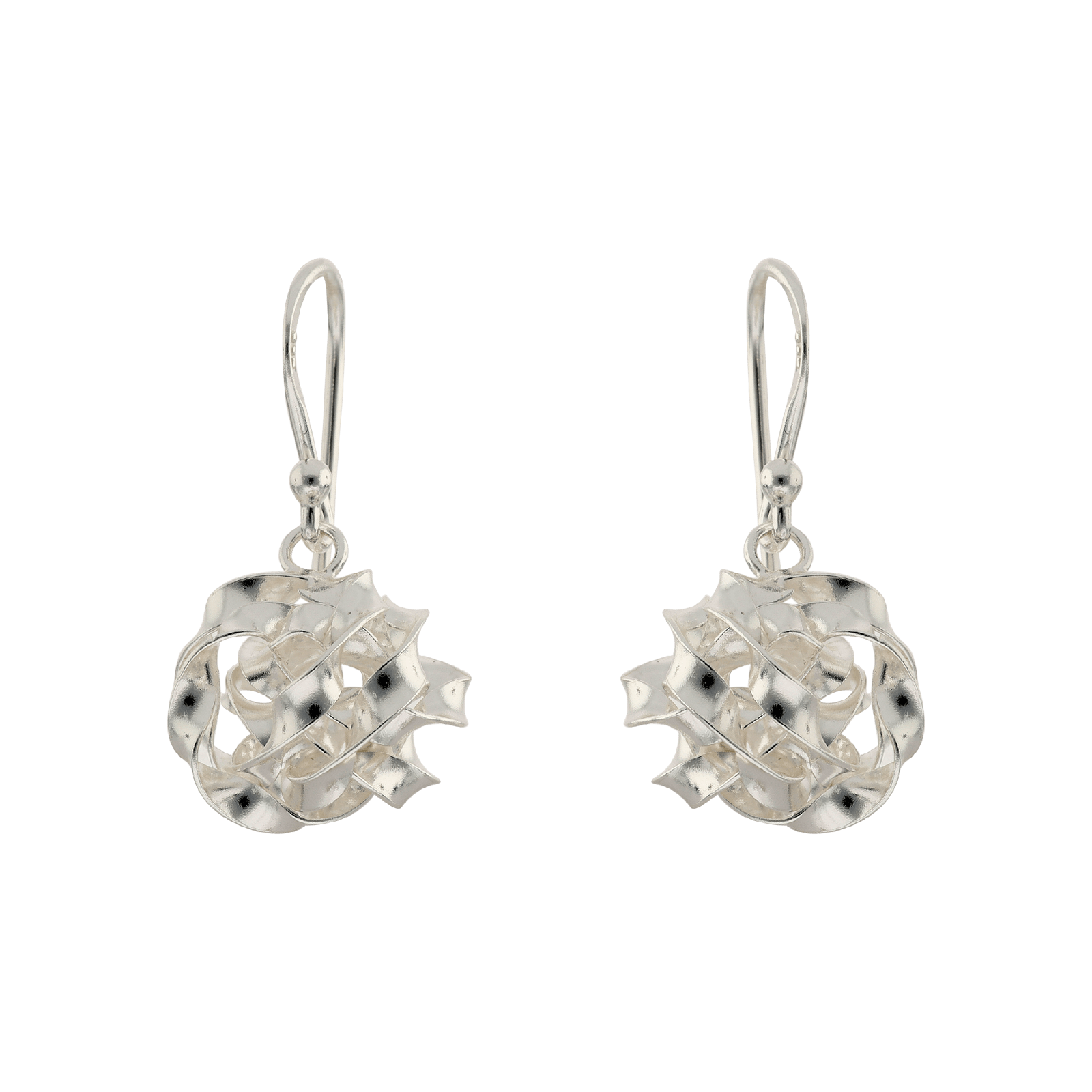Boucles d'Oreilles Argent Pendentif Nœud Torsade