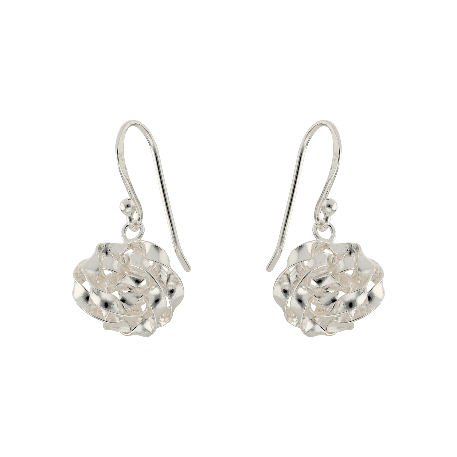 Boucles d'Oreilles Argent Pendentif Nœud Torsade